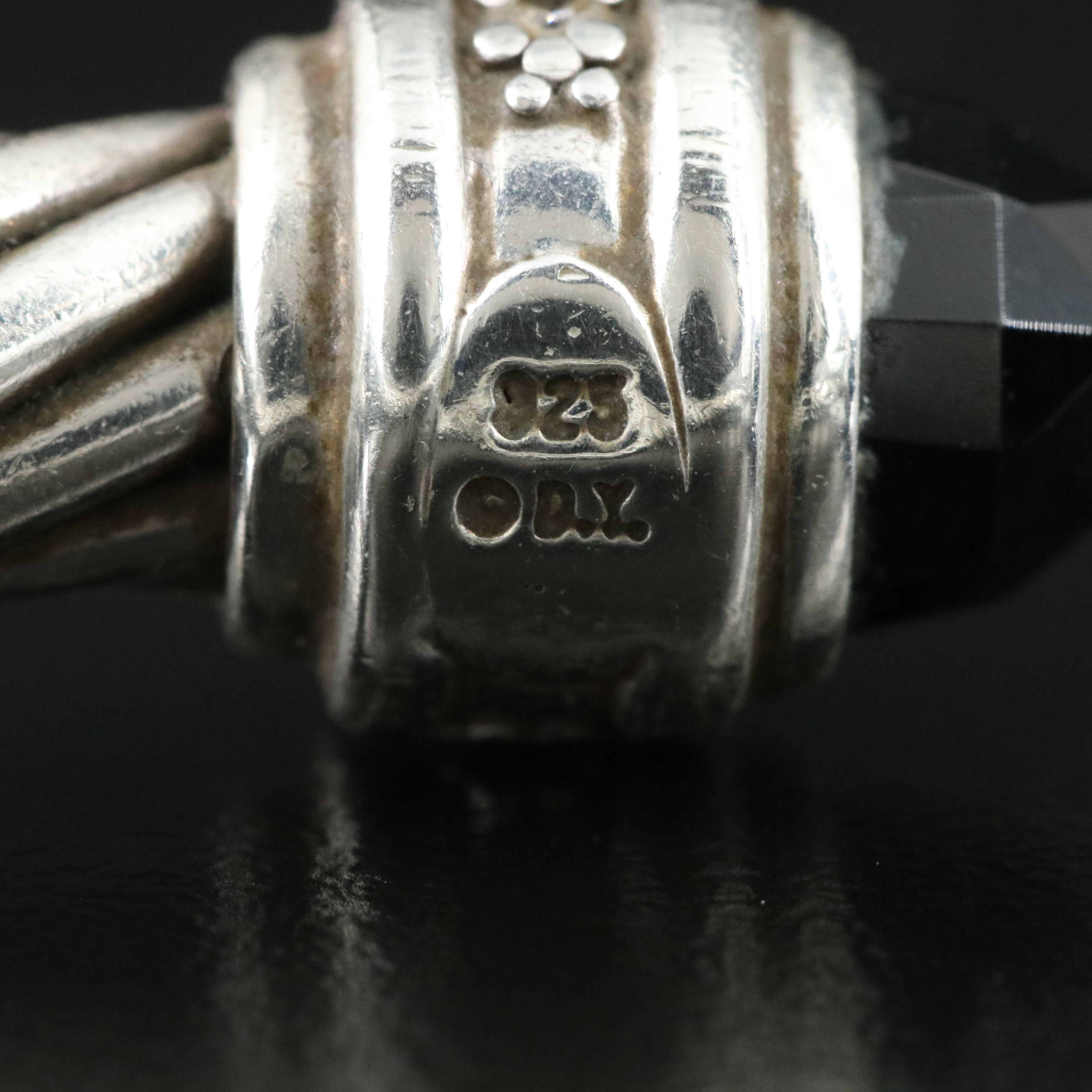 David Yurman Sterling Black Onyx and 0.48 CTW Diamond Cable Cuff Bracelet