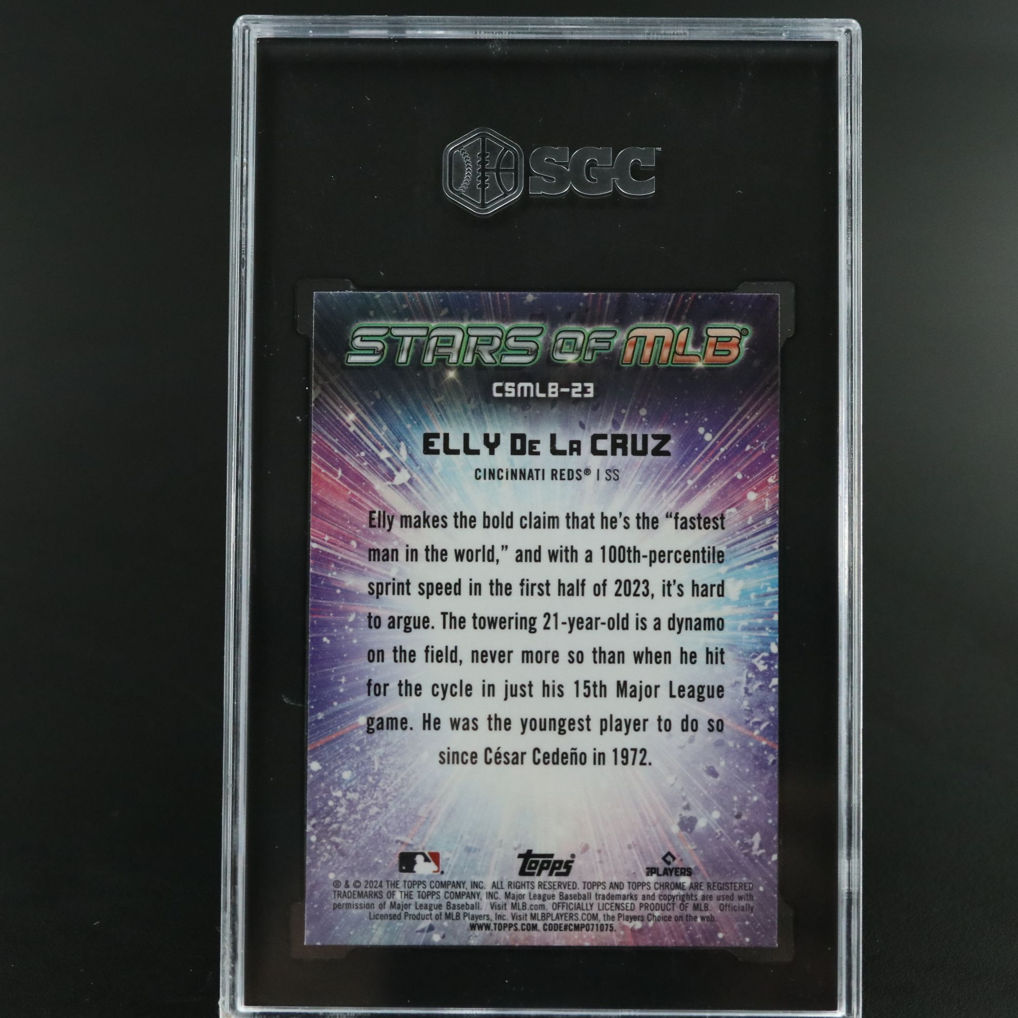 2024 Topps Elly De La Cruz Stars Of MLB Rookie Card Graded SGC 10