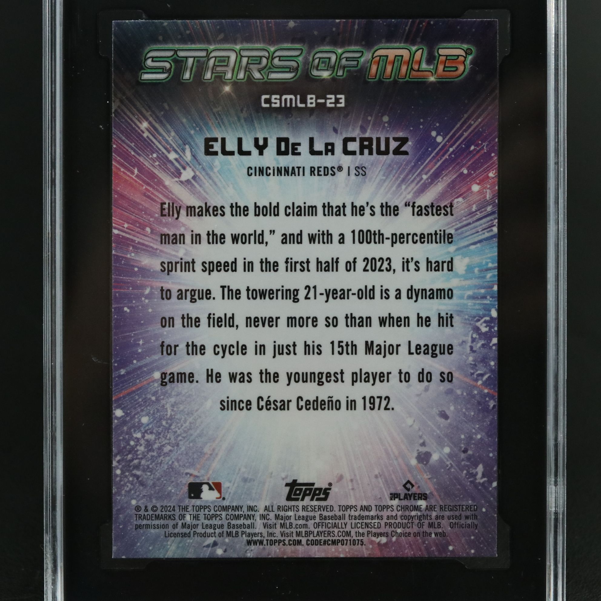 2024 Topps Elly De La Cruz Stars Of MLB Rookie Card Graded SGC 10