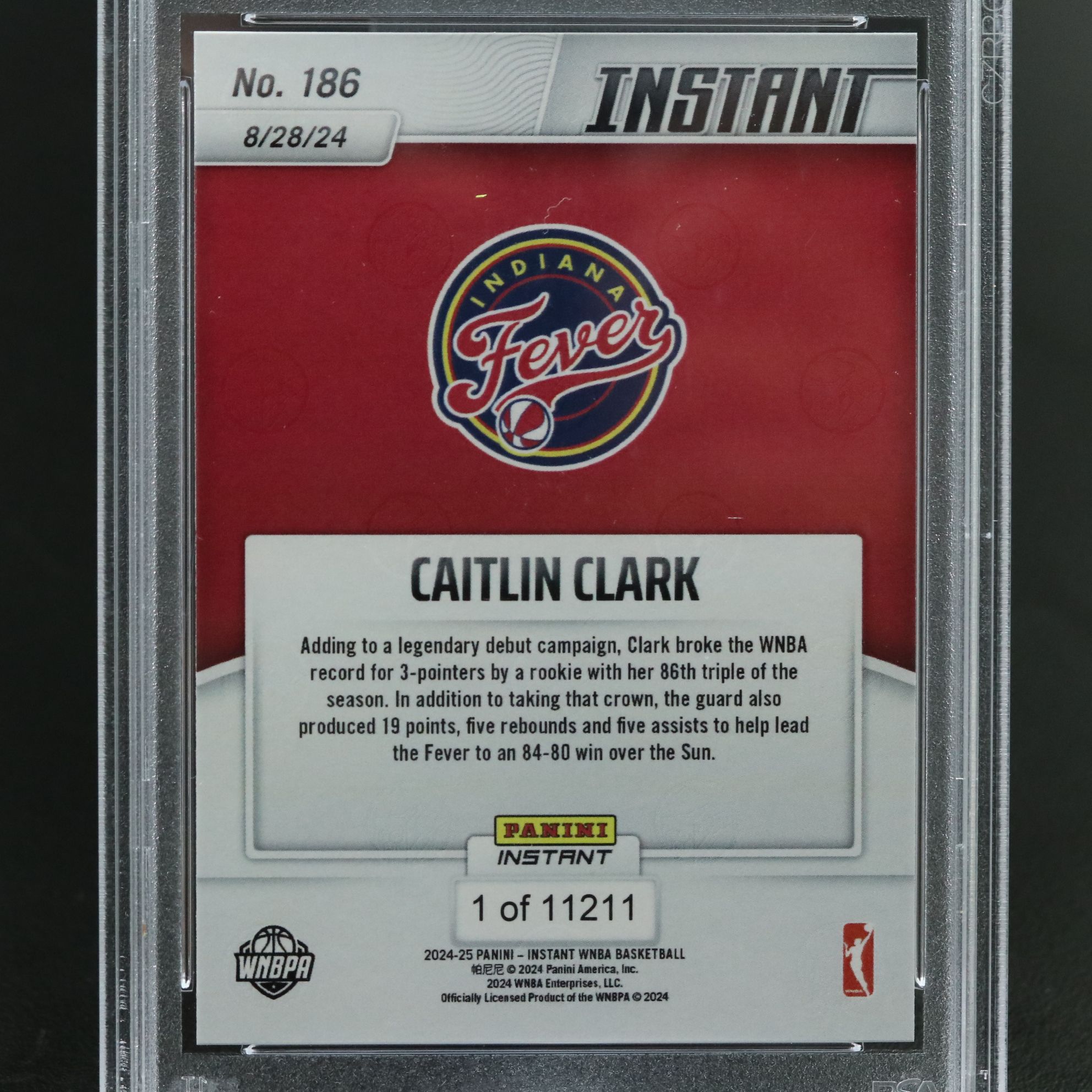 2024 Panini Instant Caitlin Clark Rookie Basketball Card Graded PSA 10