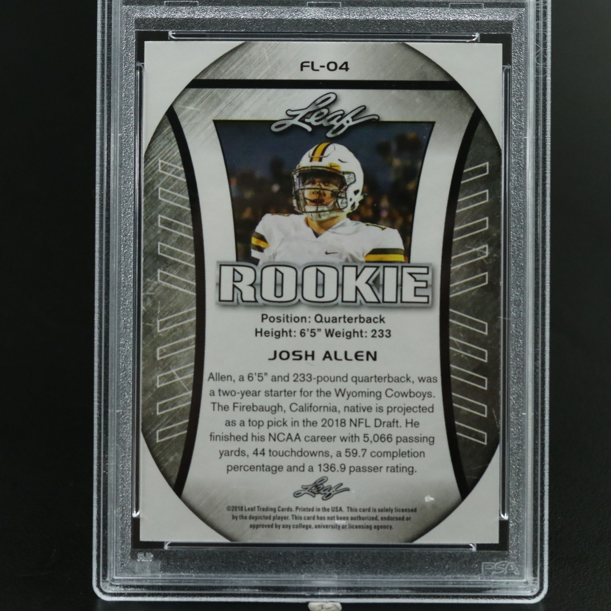 2018 Leaf Special Release Josh Allen Exclusive Edition Flags Rookie Card PSA 10