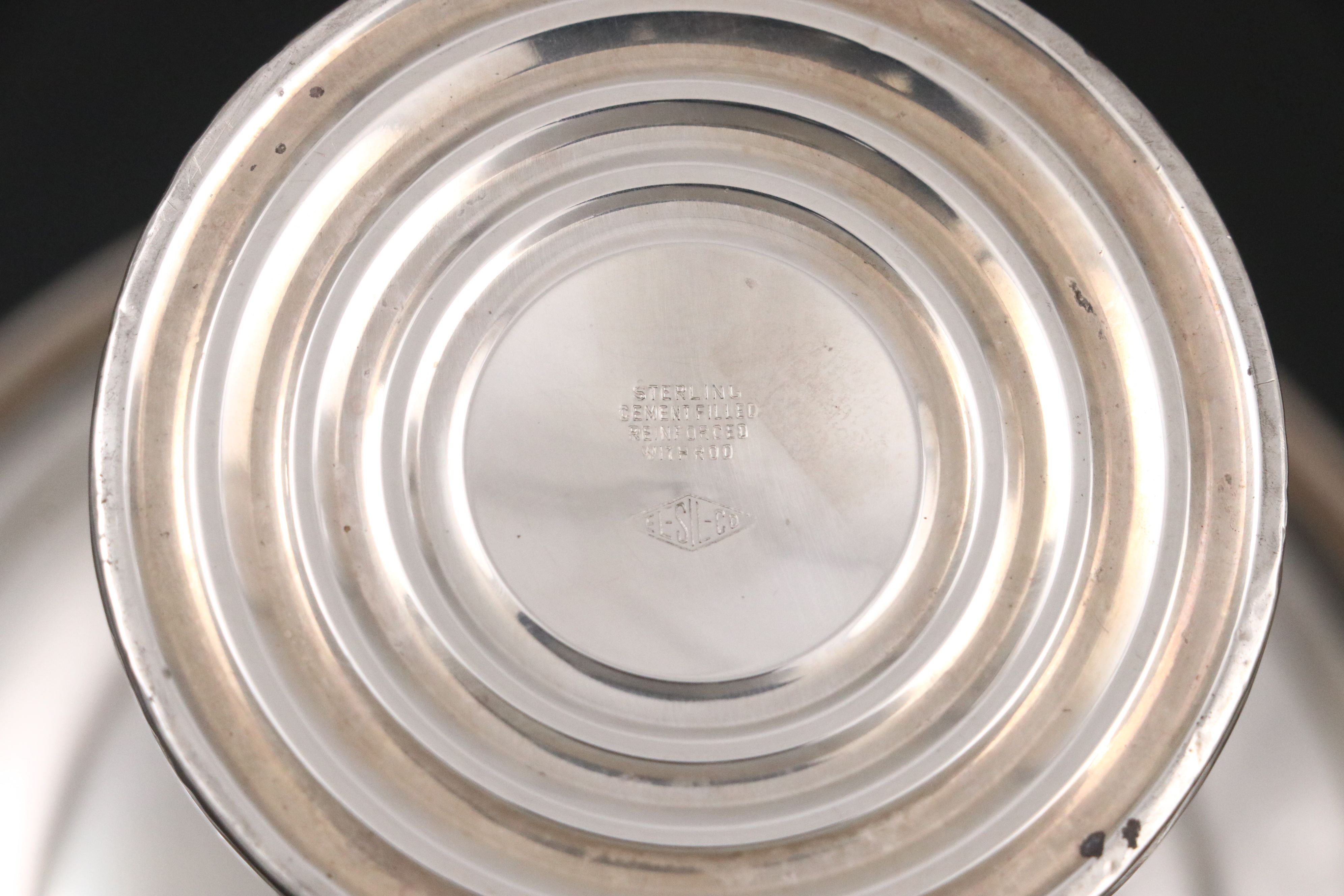 Roger Sterling Silver Pierced Bowl with Sterling Silver Weighted Compotes