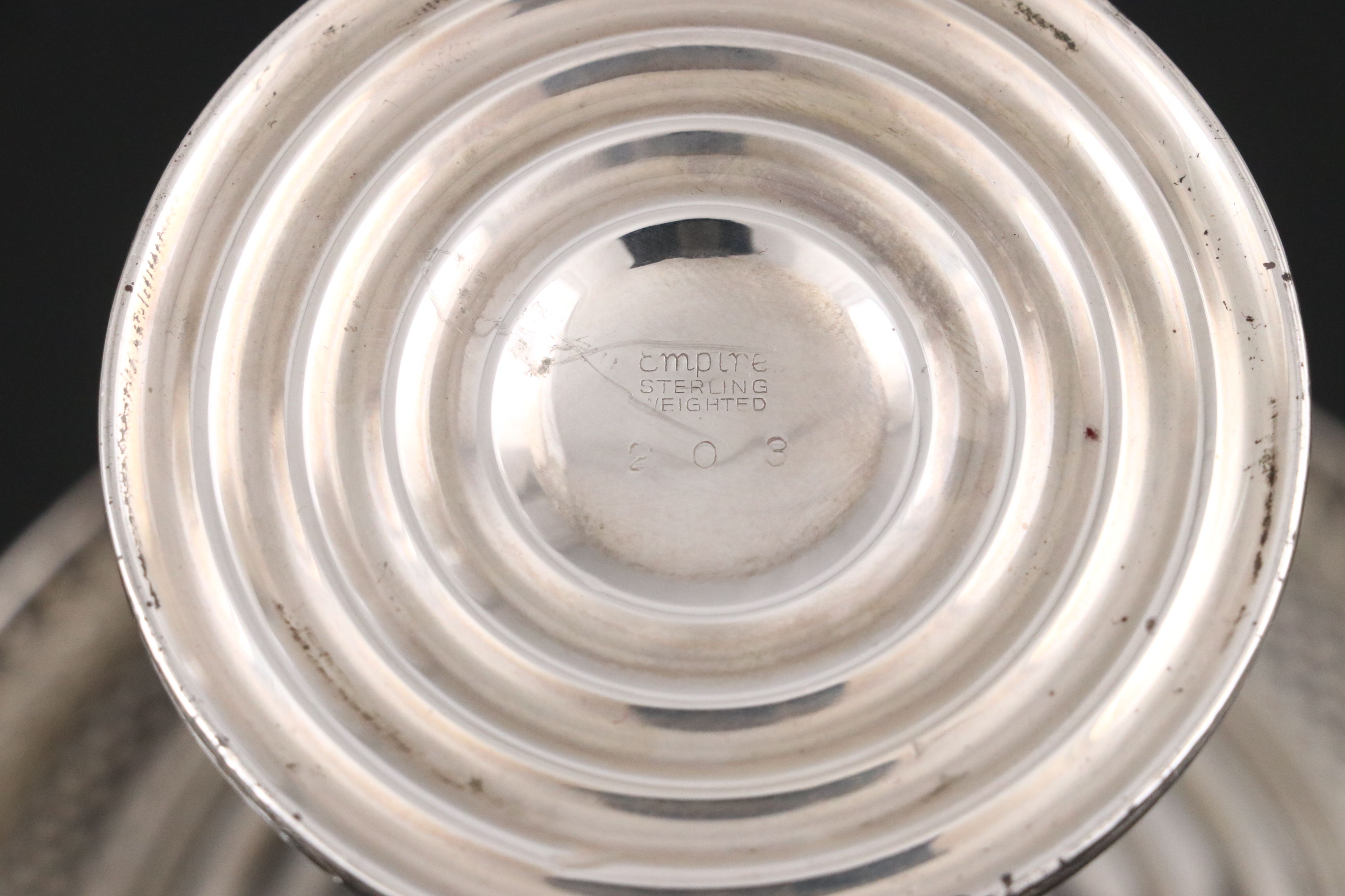 Roger Sterling Silver Pierced Bowl with Sterling Silver Weighted Compotes