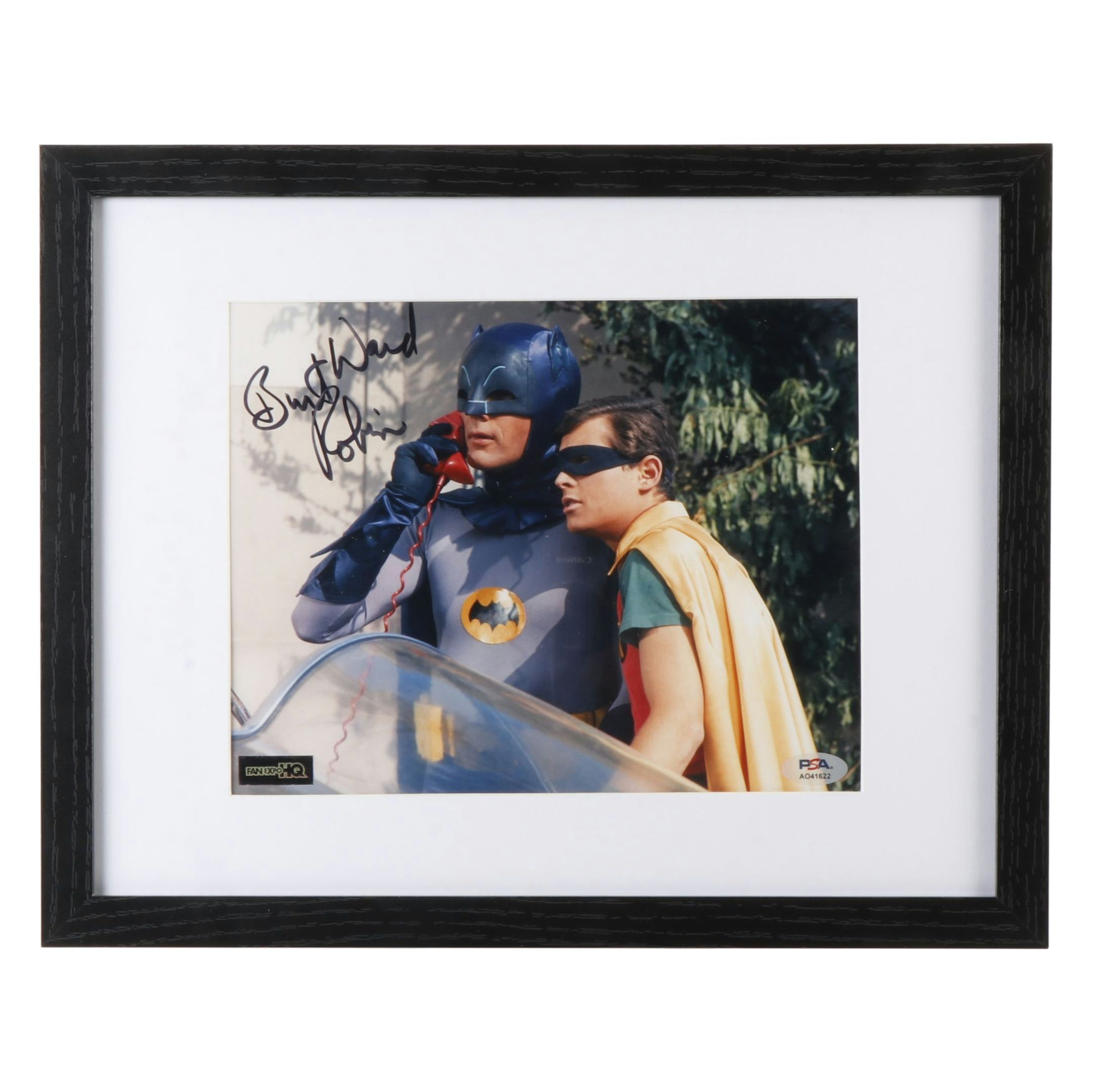 Burt Ward Signed “Batman and Robin” Print in Matted Frame, PSA