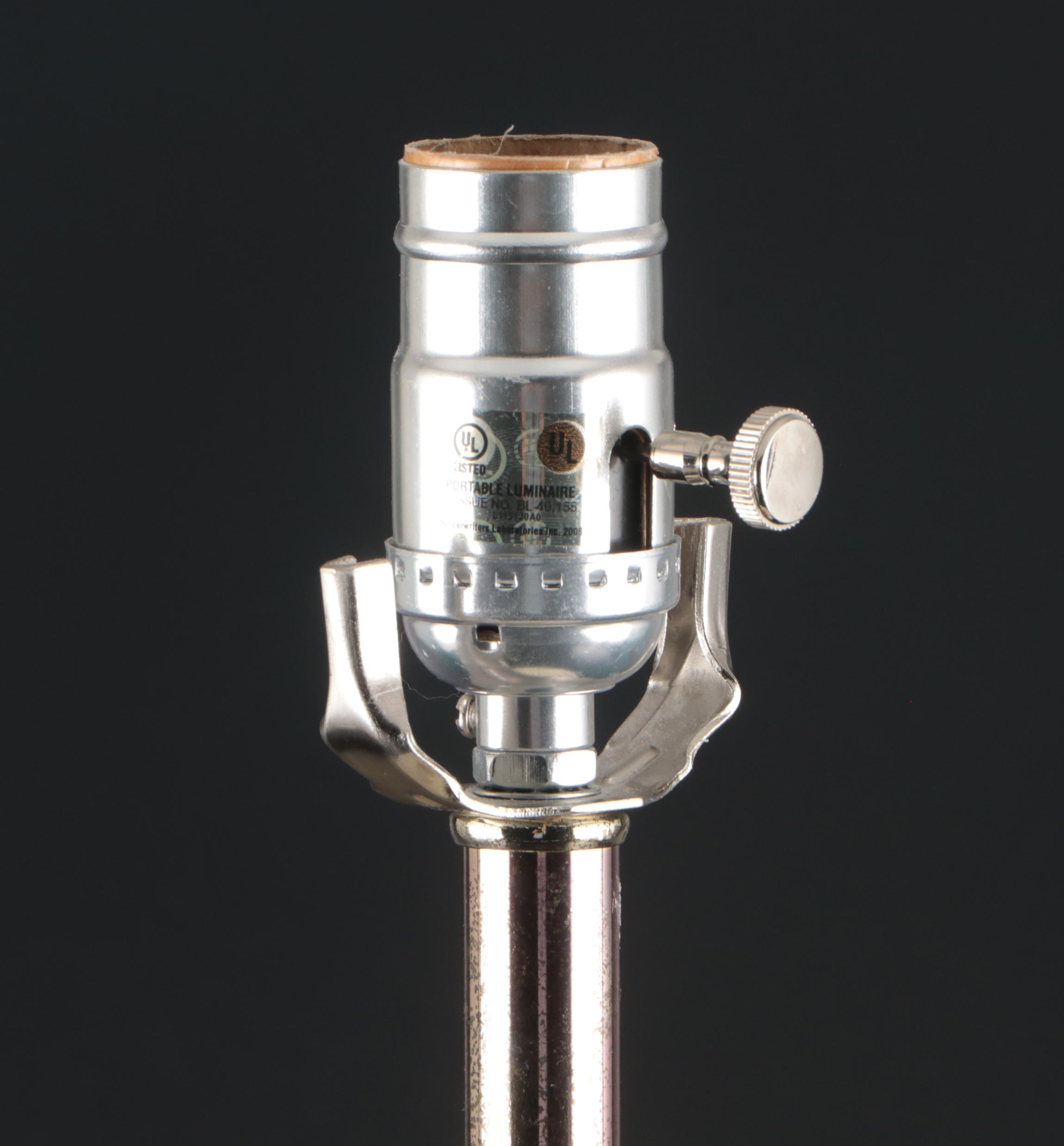 Mid Century Modern Feathered Glass Table Lamp