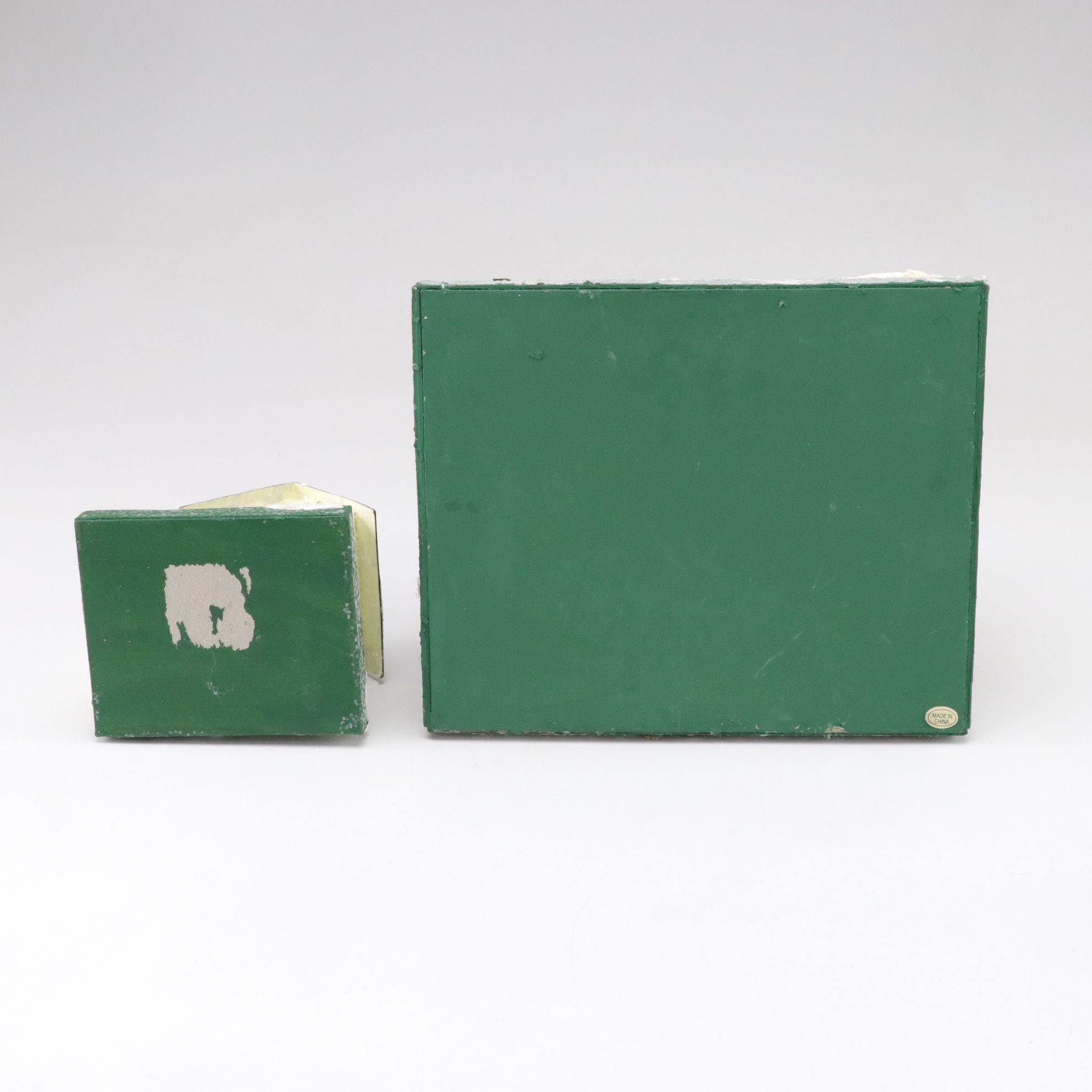 Putz Style Christmas Village Houses with Frosted Tree Decor