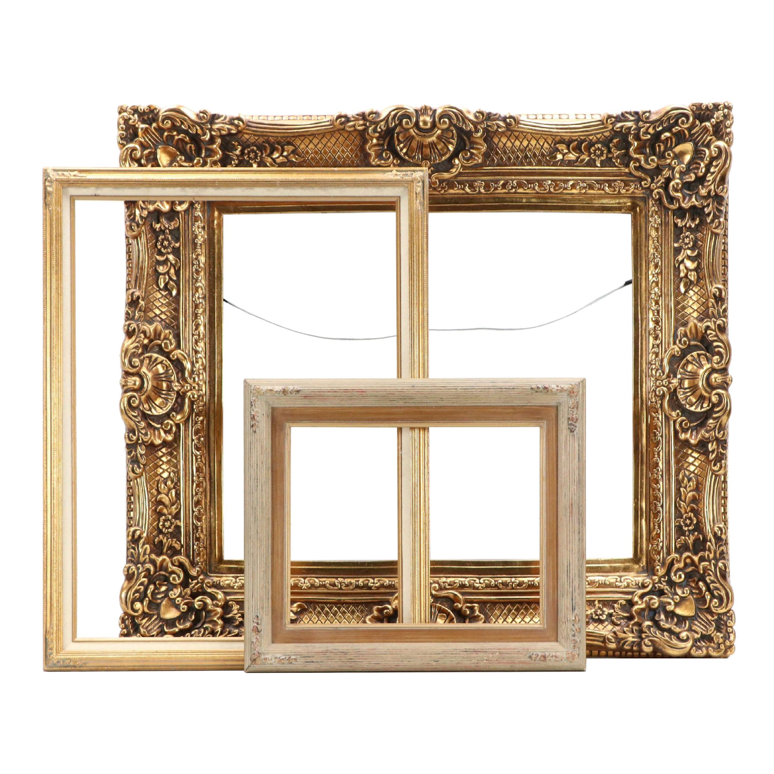 Baroque Style Giltwood Wall Frame and Two Other Frames