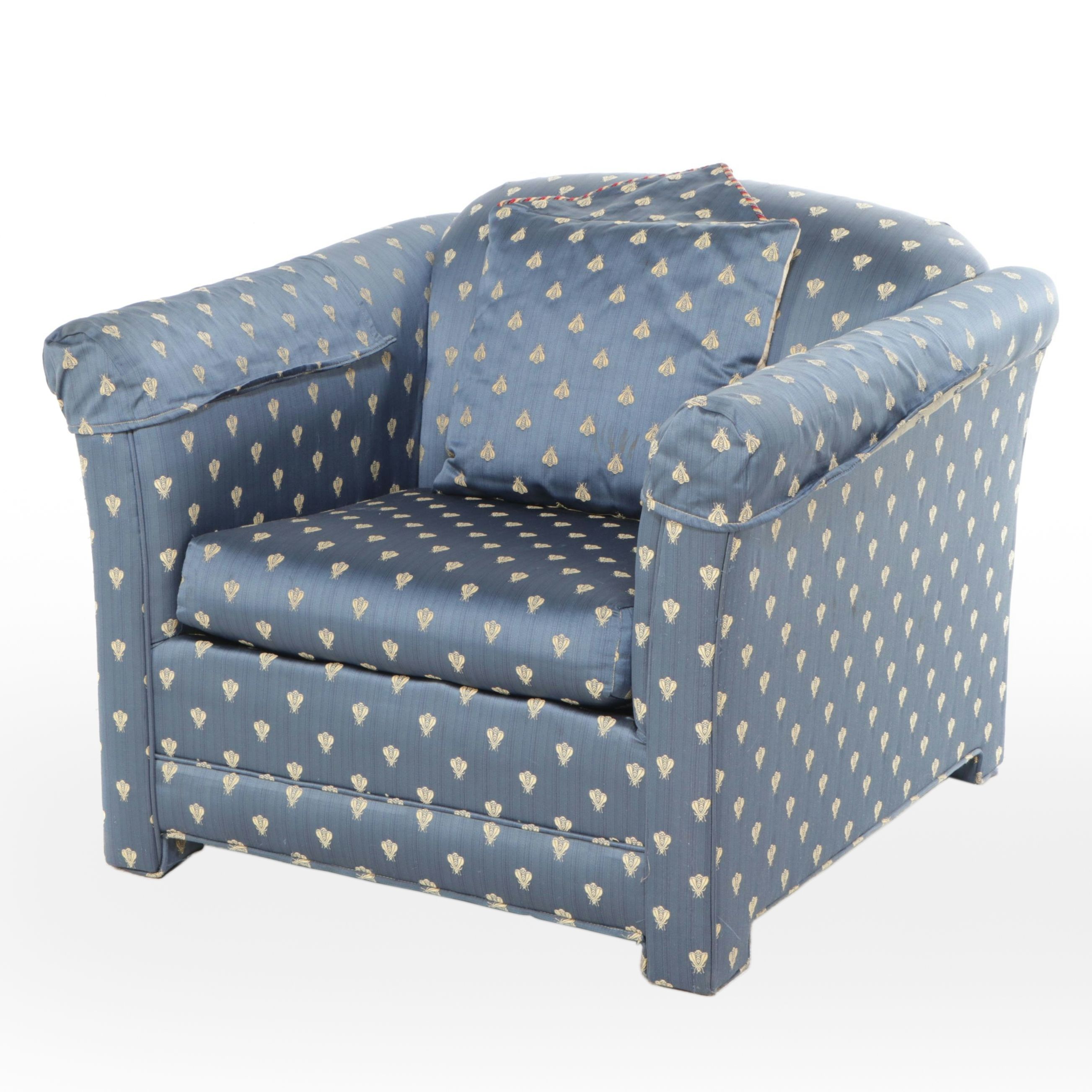 Medici Bee Embroidered Fabric Upholstered Club Chair