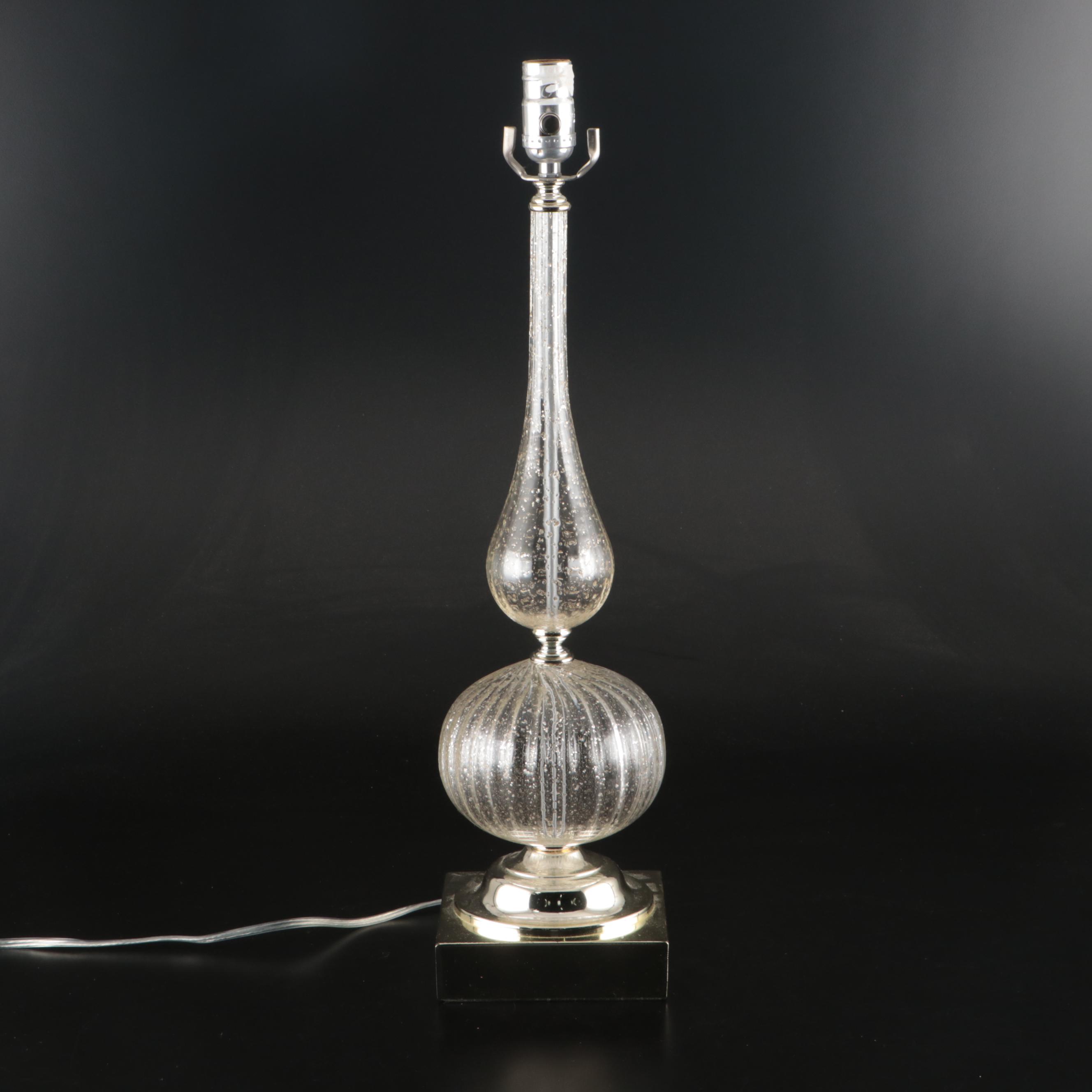 Mid Century Modern Style Glitter Glass Table Lamp, 21st Century