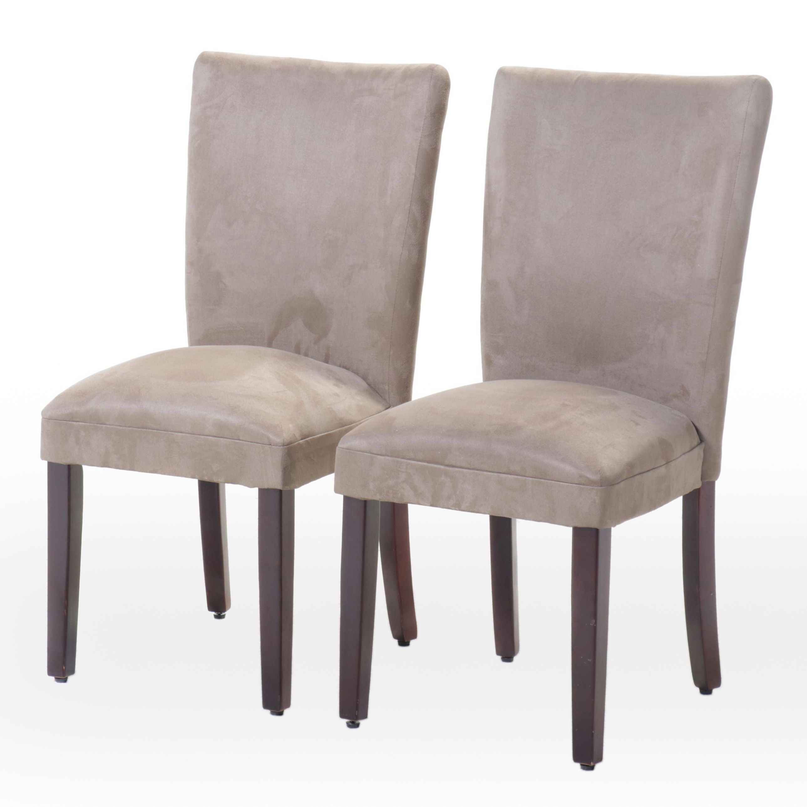 Pair of Contemporary Faux Suede Upholstered Chairs