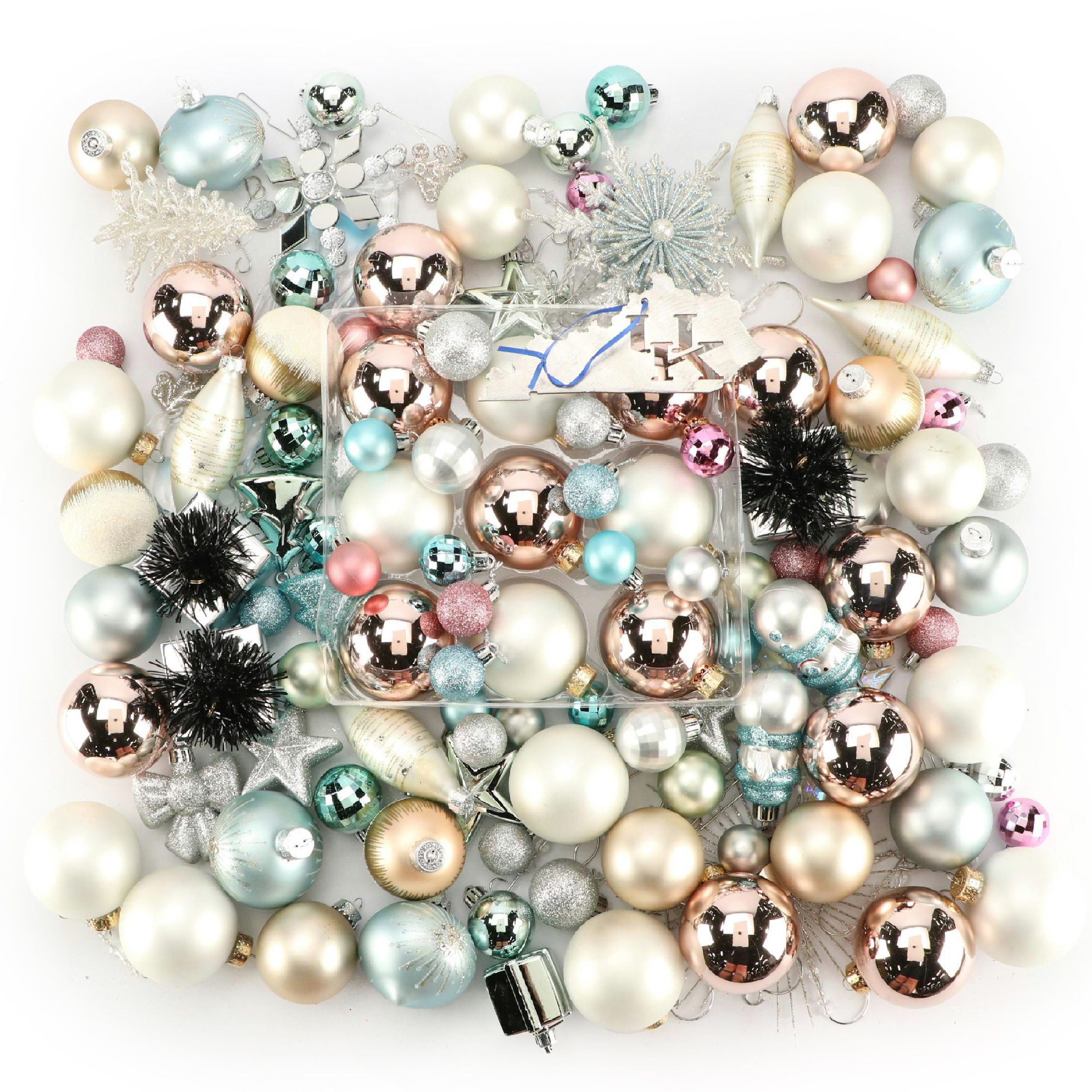 Silvered Glass and Other Christmas Ornaments