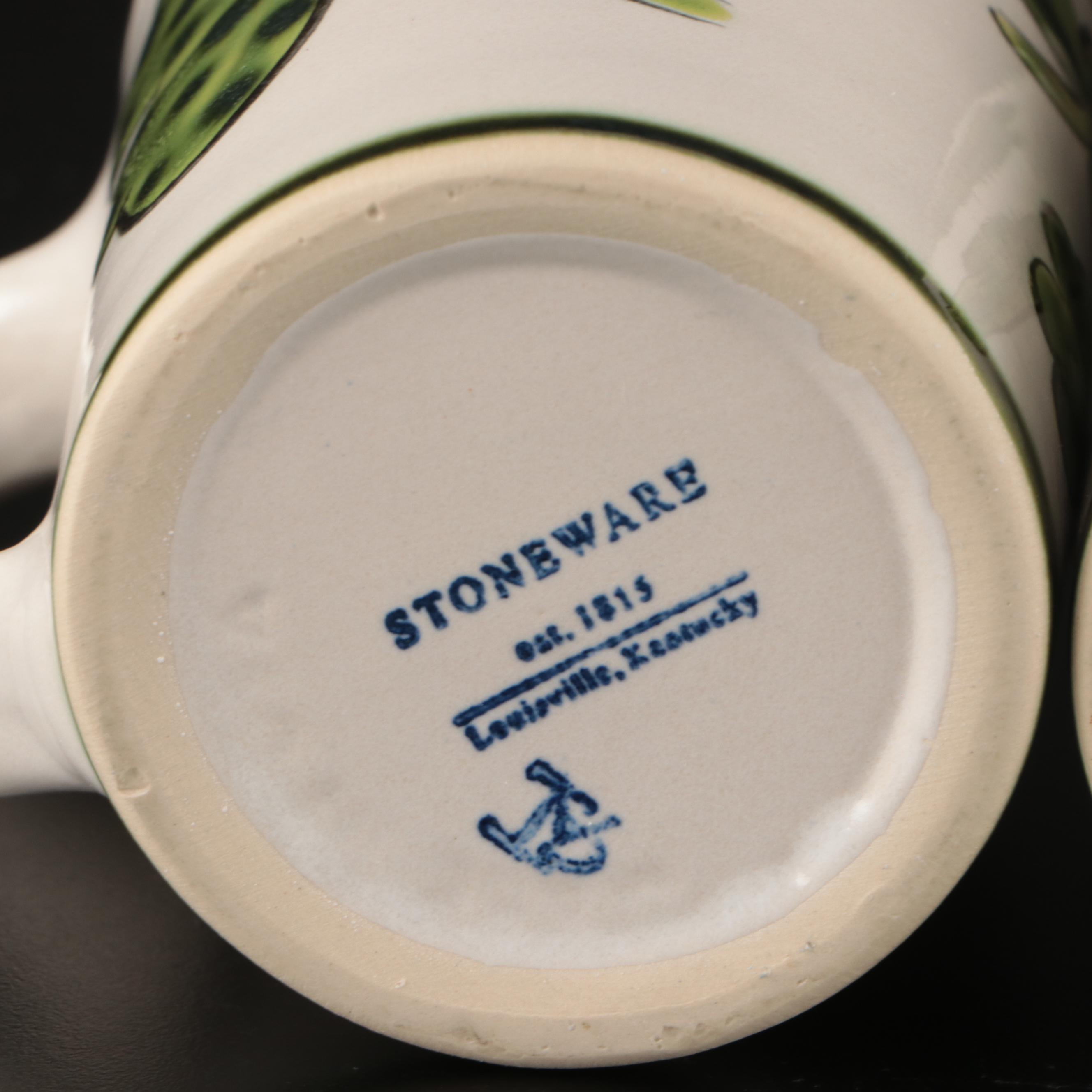 Williams-Sonoma Embroidered Cotton Table Linens with Ceramic Cups and Charger