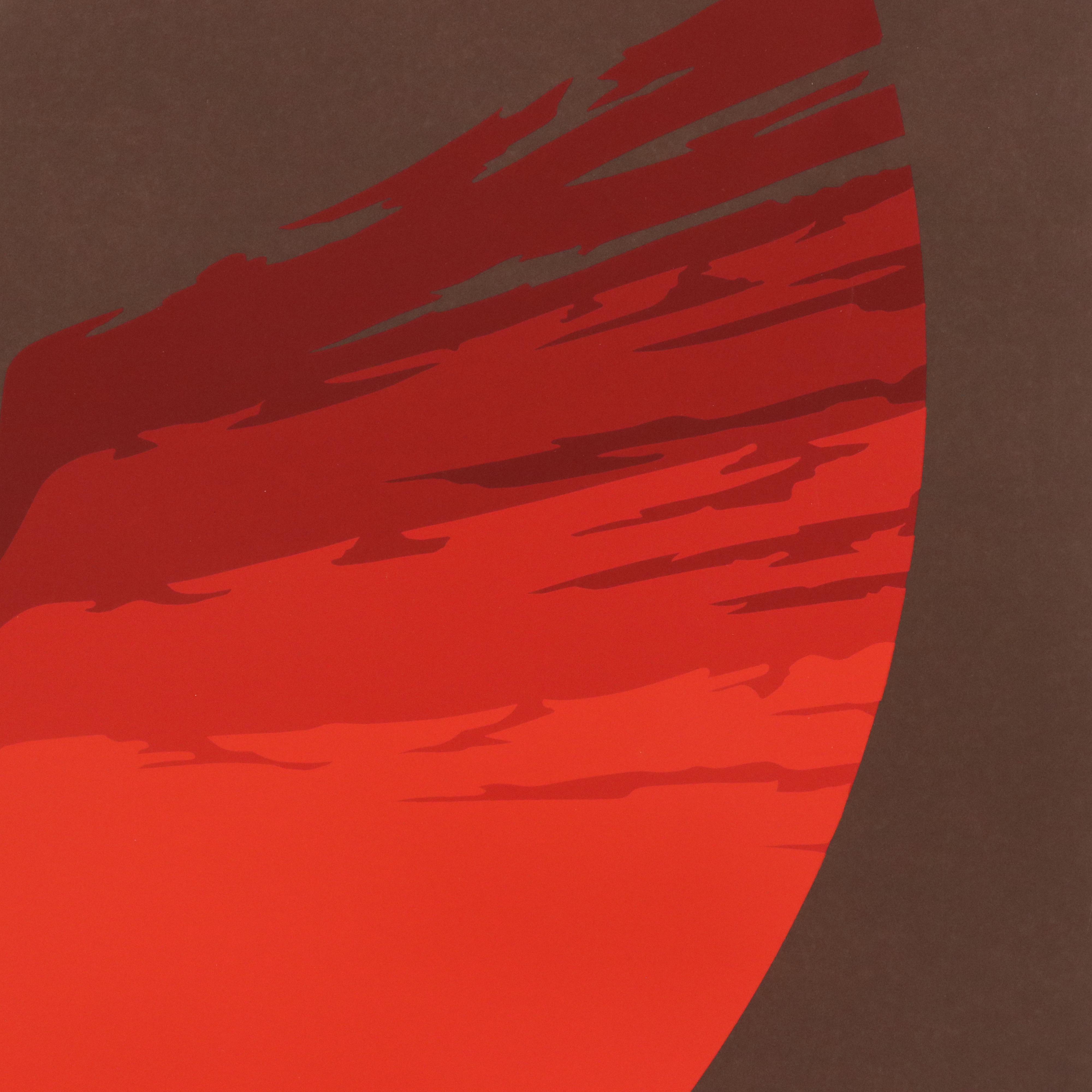 Thomas Whelan Benton Abstract Serigraph "Evolution Series – Red," 1981