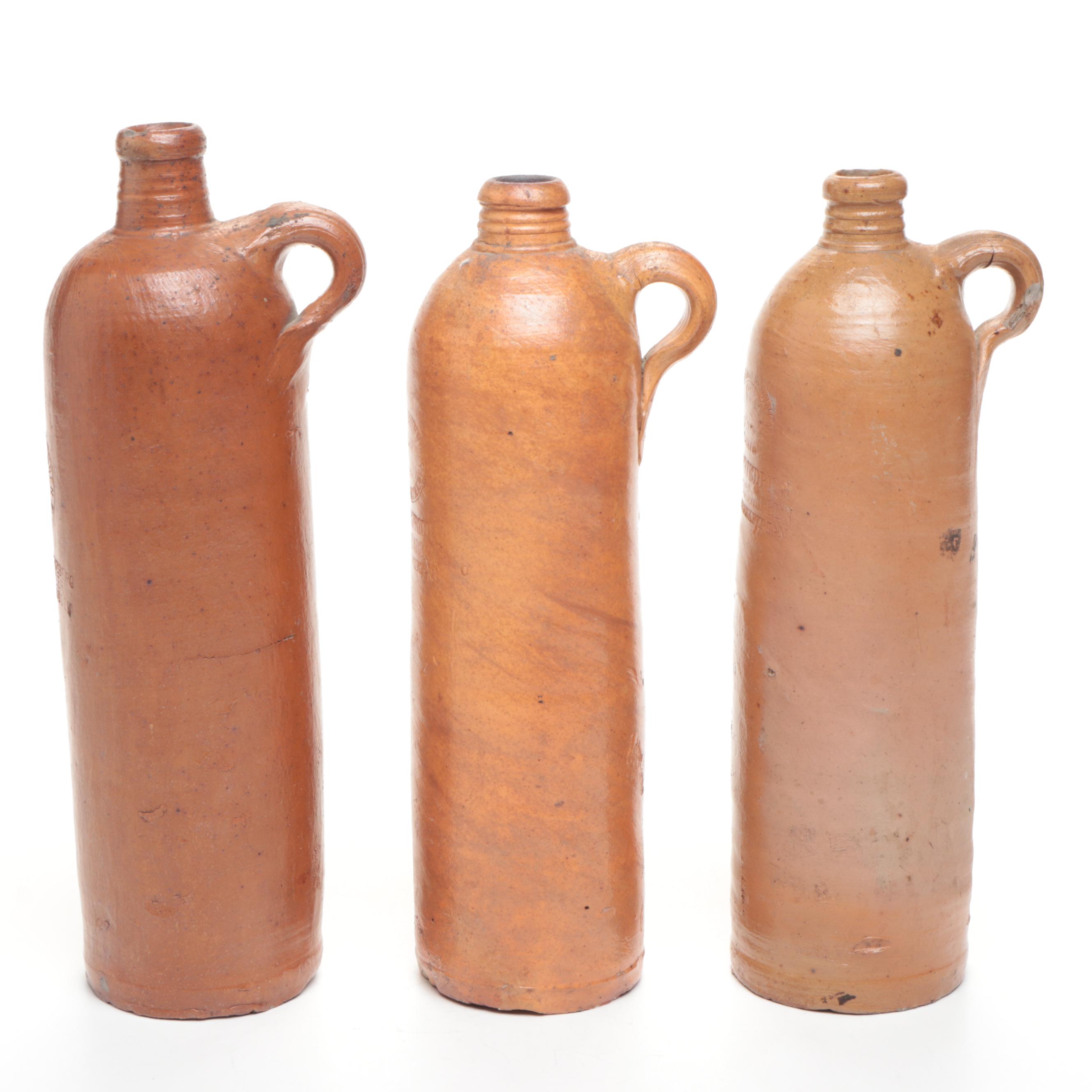 German George Kreuzberg Stoneware Bottles with Other Stoneware Vessels