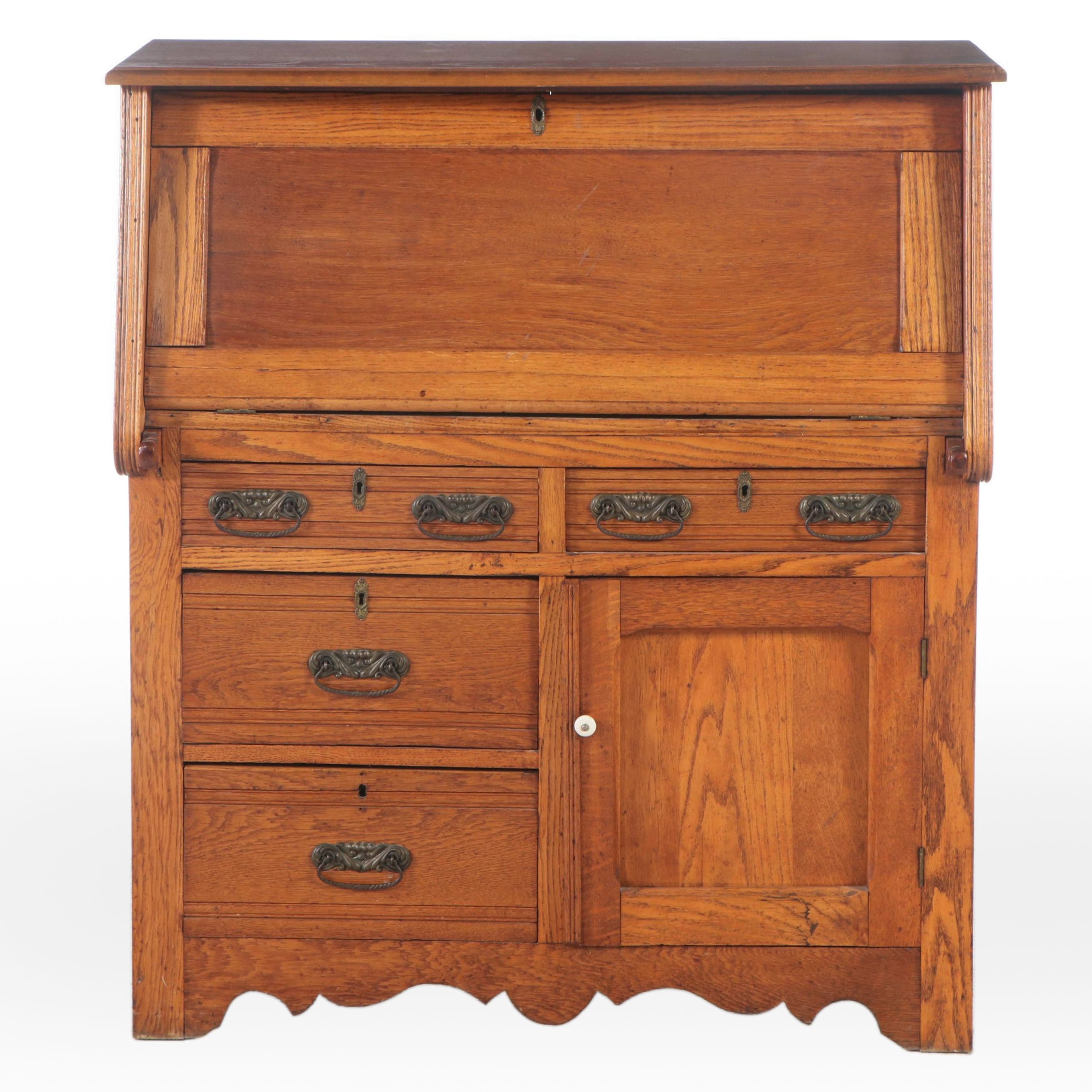 Shaker Style Oak Secretary Desk