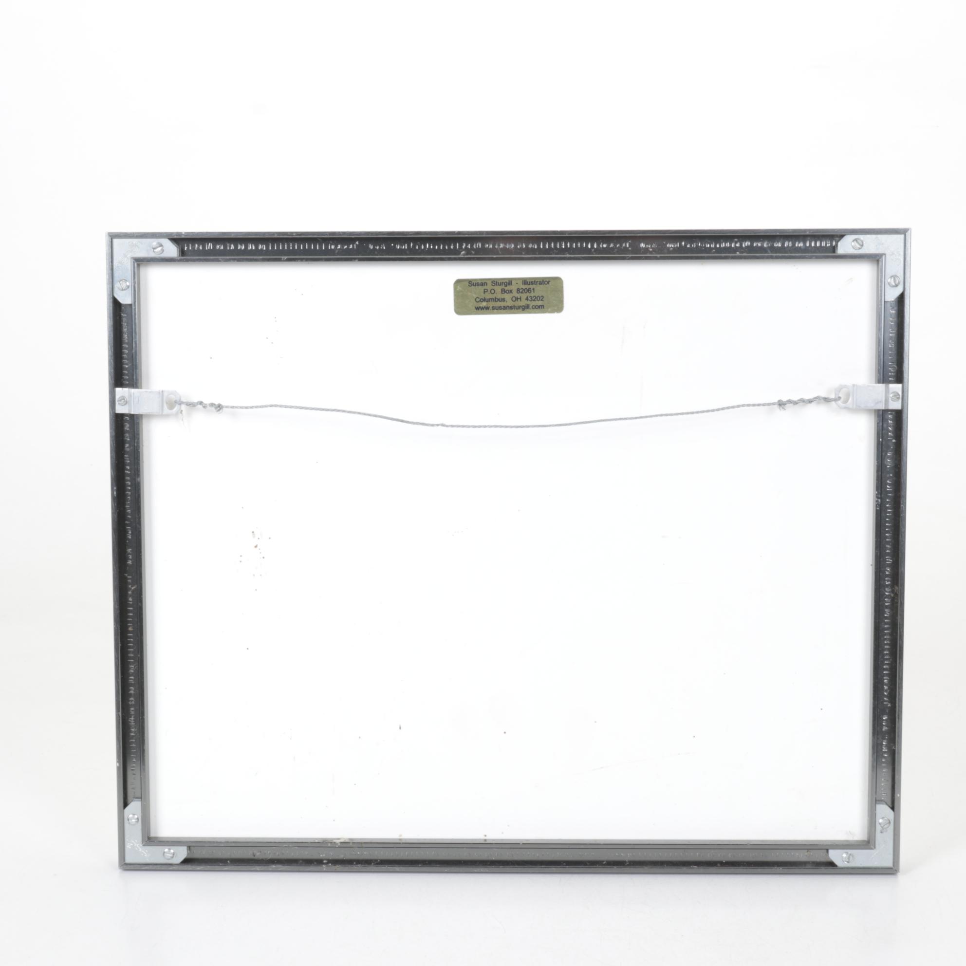 Susan Sturgill Etching of Comic "The Looming Deadline," 2002