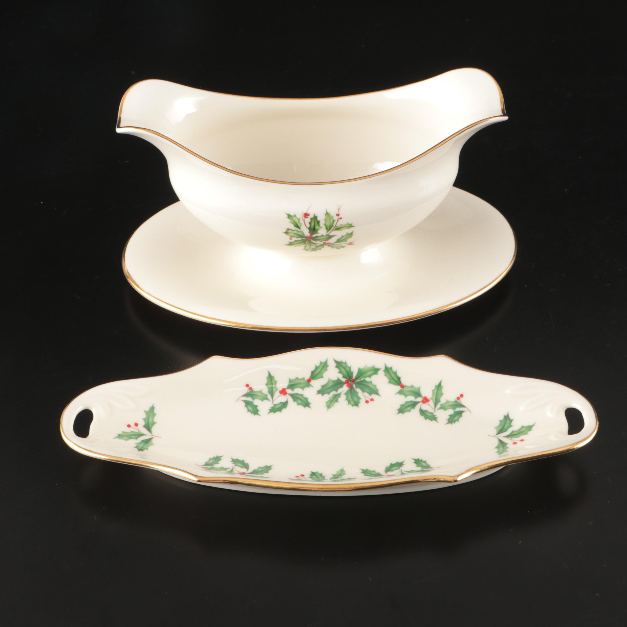 Lenox Holiday Mistletoe and Spode Christmas Tree Pattern Ceramic Serveware