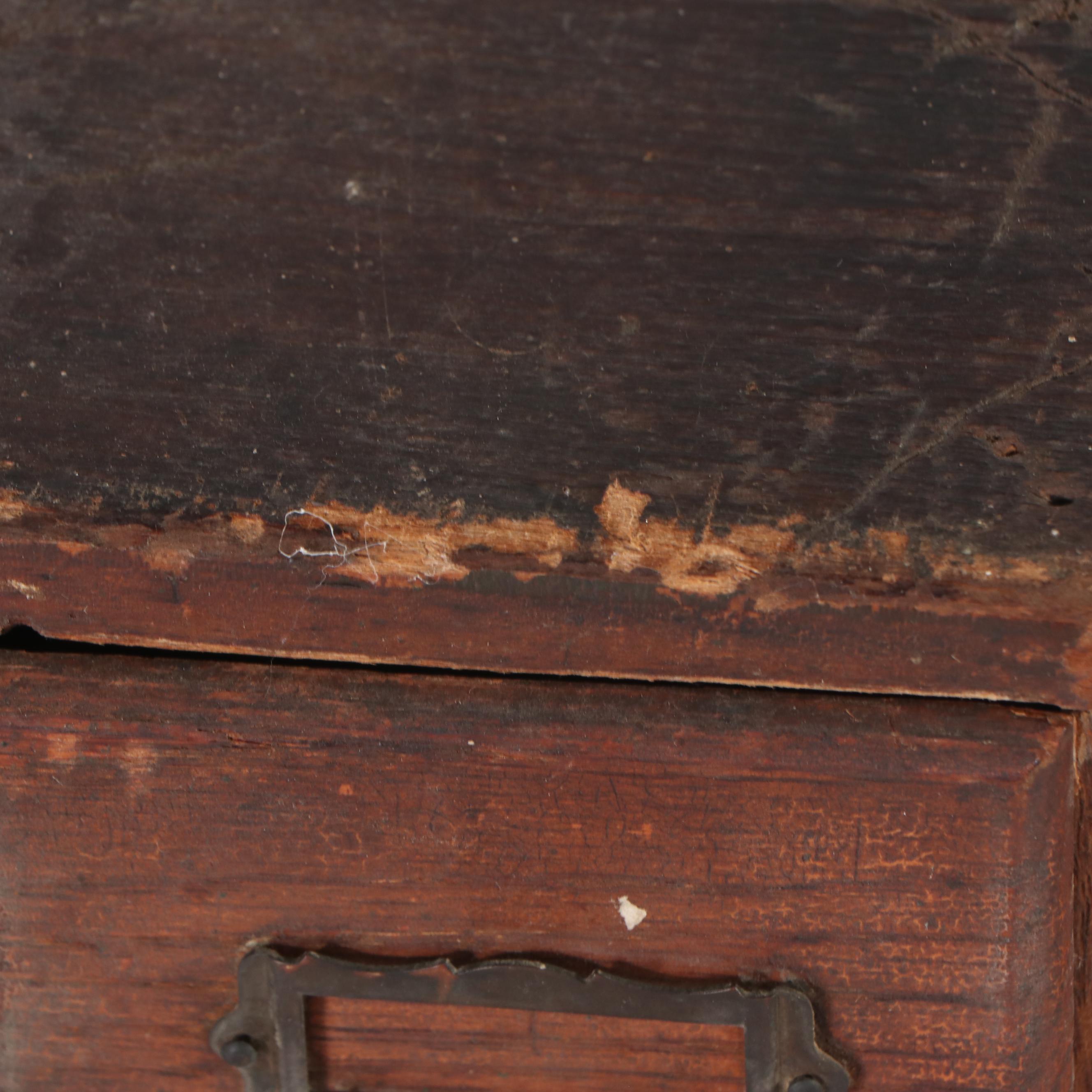 Antique Oak 27 Drawer File Cabinet