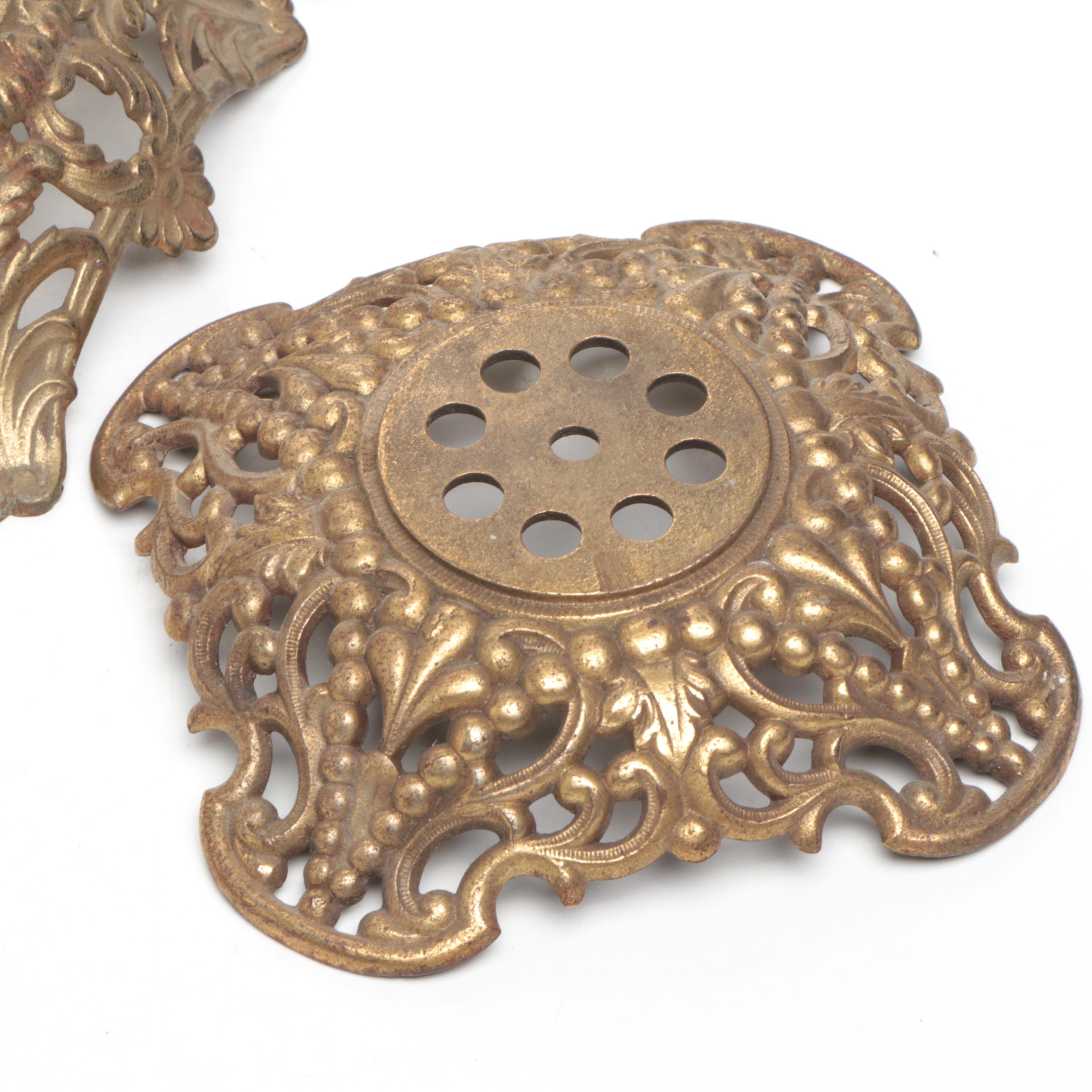 American Cast Brass and Gilt Metal Lamp Base Stands, Early to Mid-20th Century