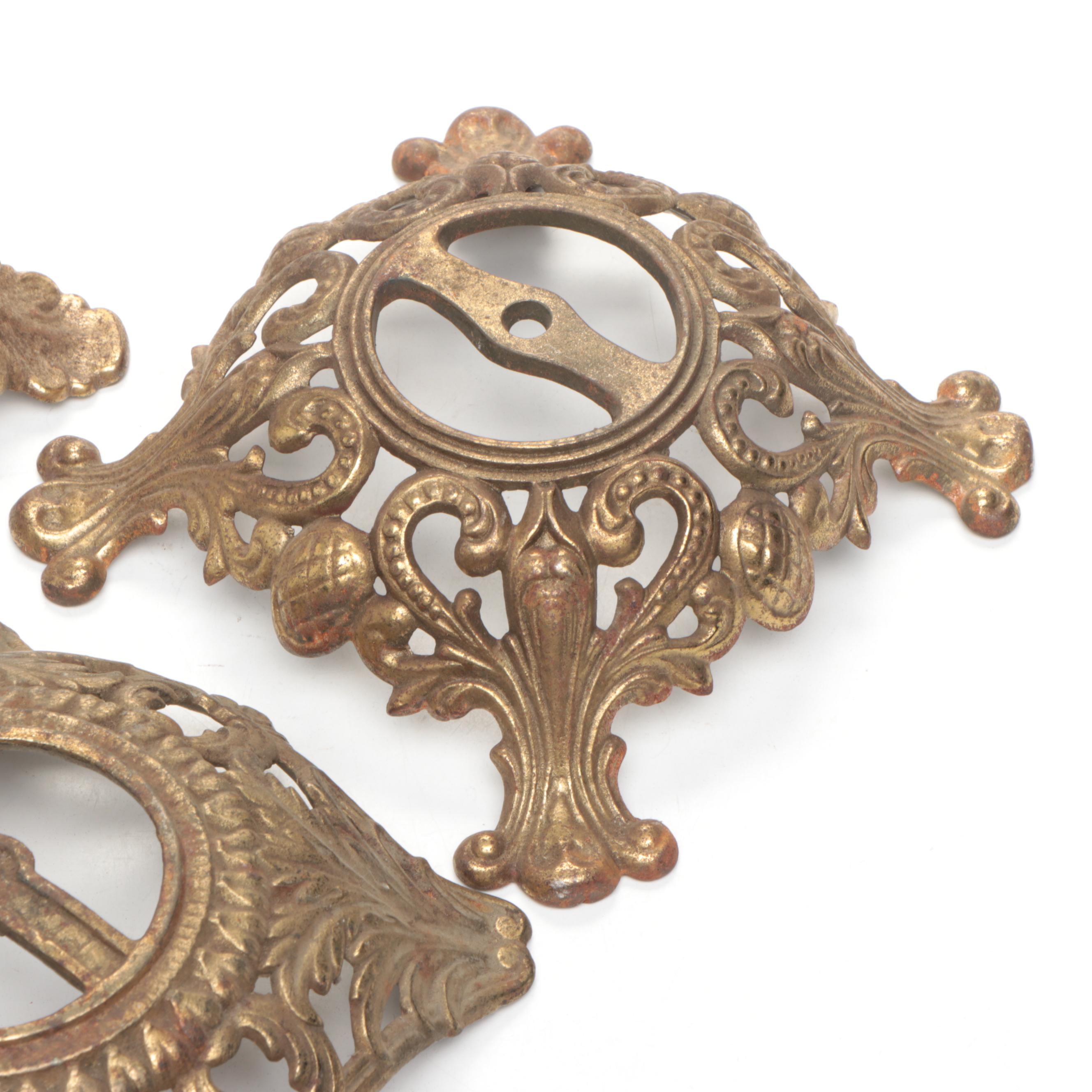 American Cast Brass and Gilt Metal Lamp Base Stands, Early to Mid-20th Century