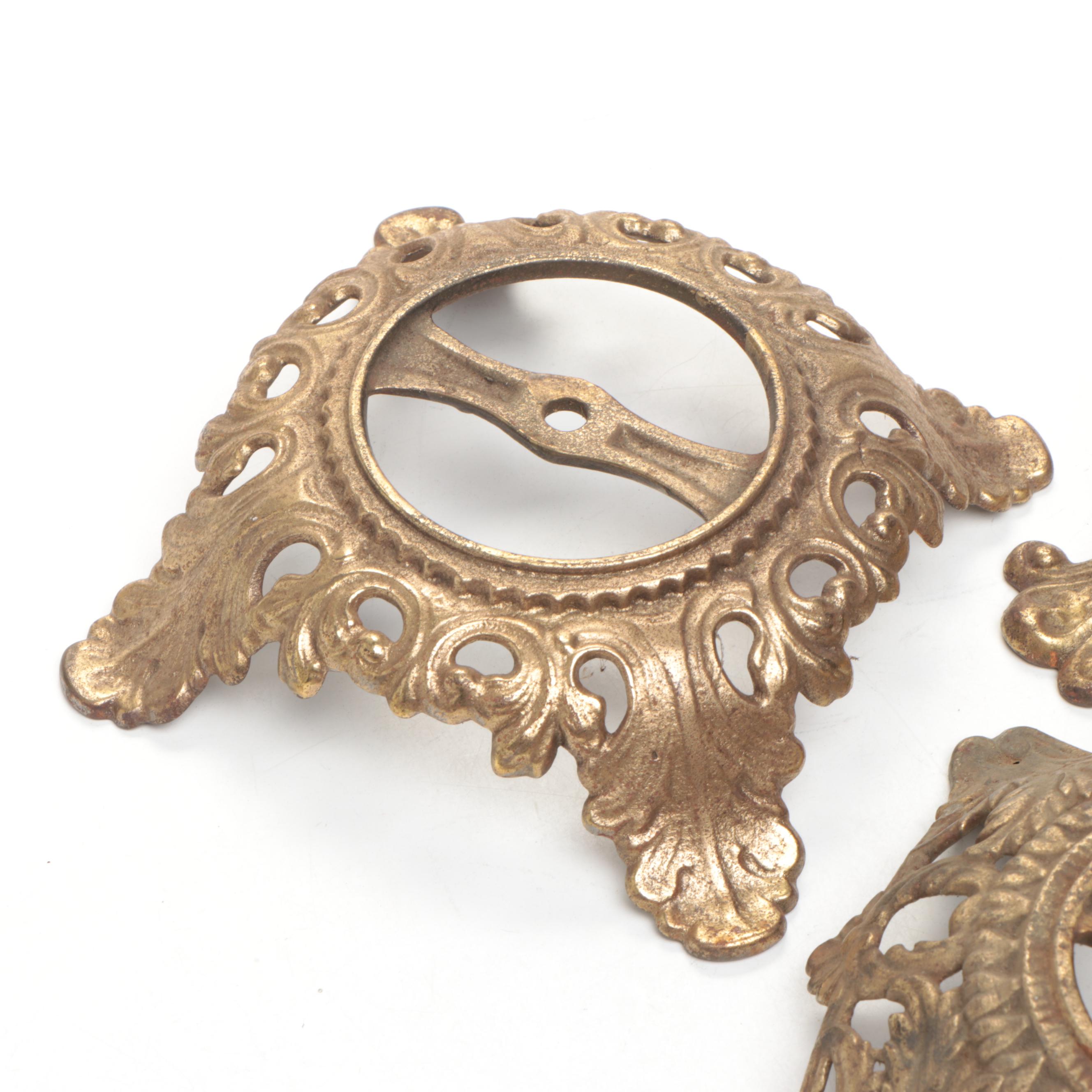 American Cast Brass and Gilt Metal Lamp Base Stands, Early to Mid-20th Century