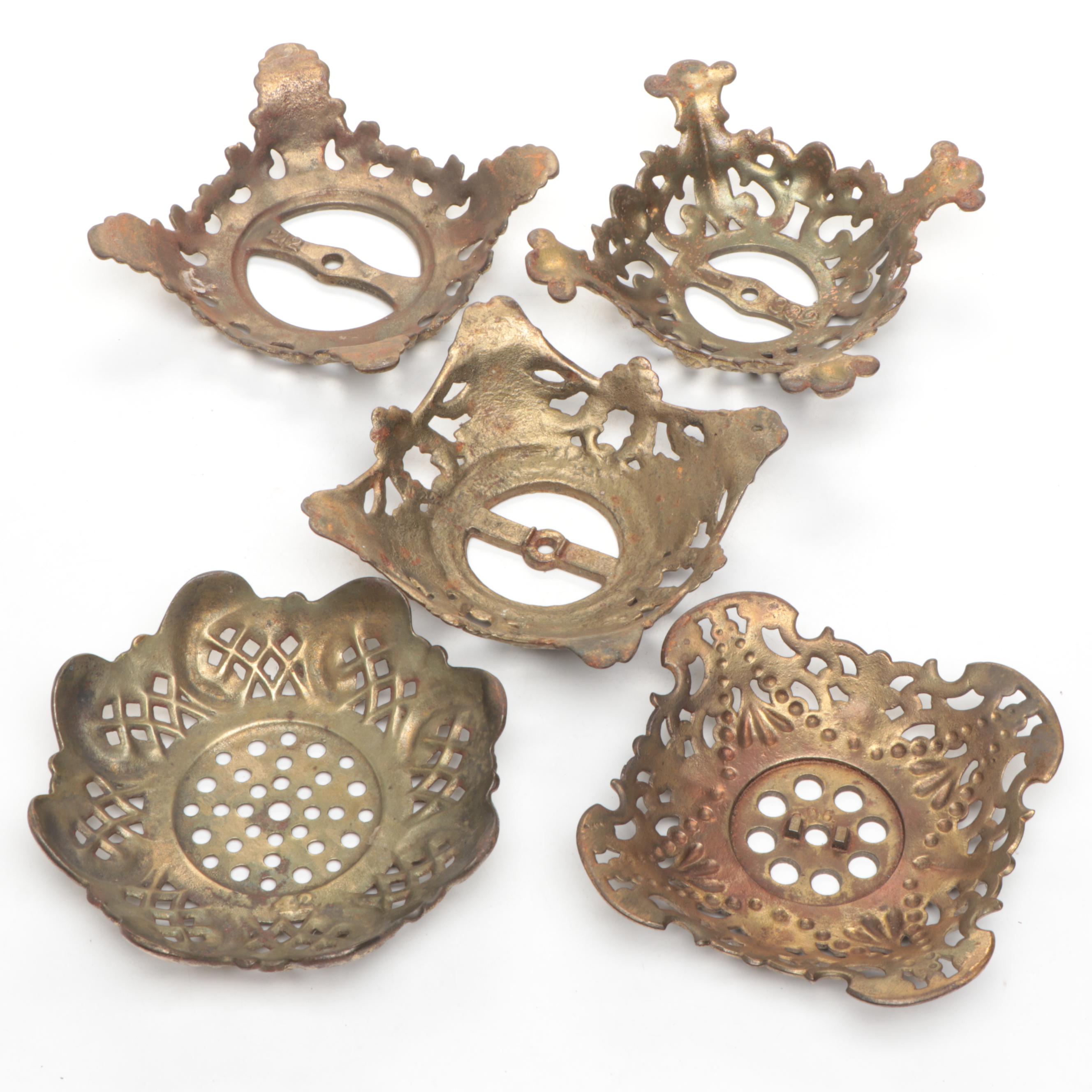 American Cast Brass and Gilt Metal Lamp Base Stands, Early to Mid-20th Century