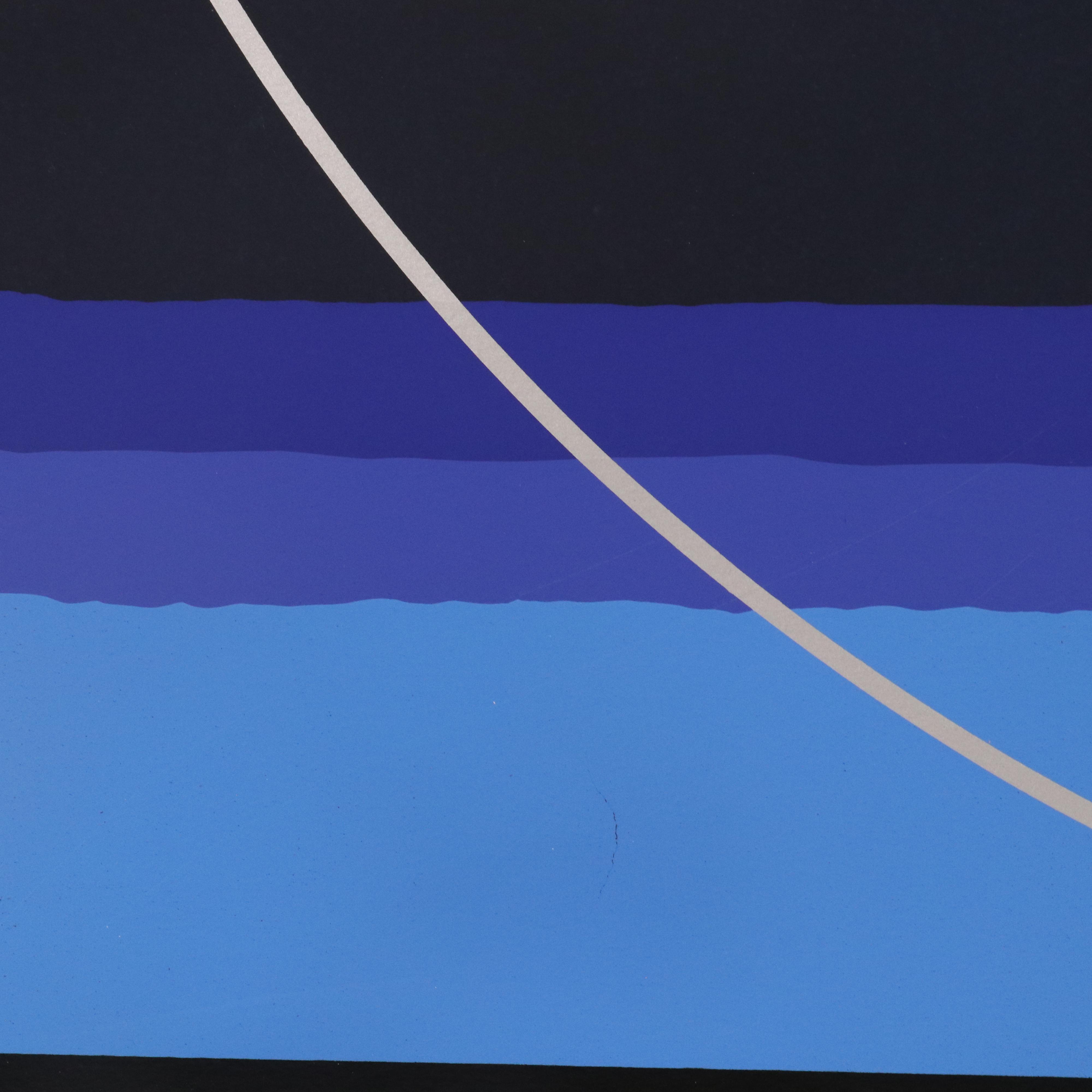 Thomas Whelan Benton Abstract Serigraph "Earthline Red," 1981