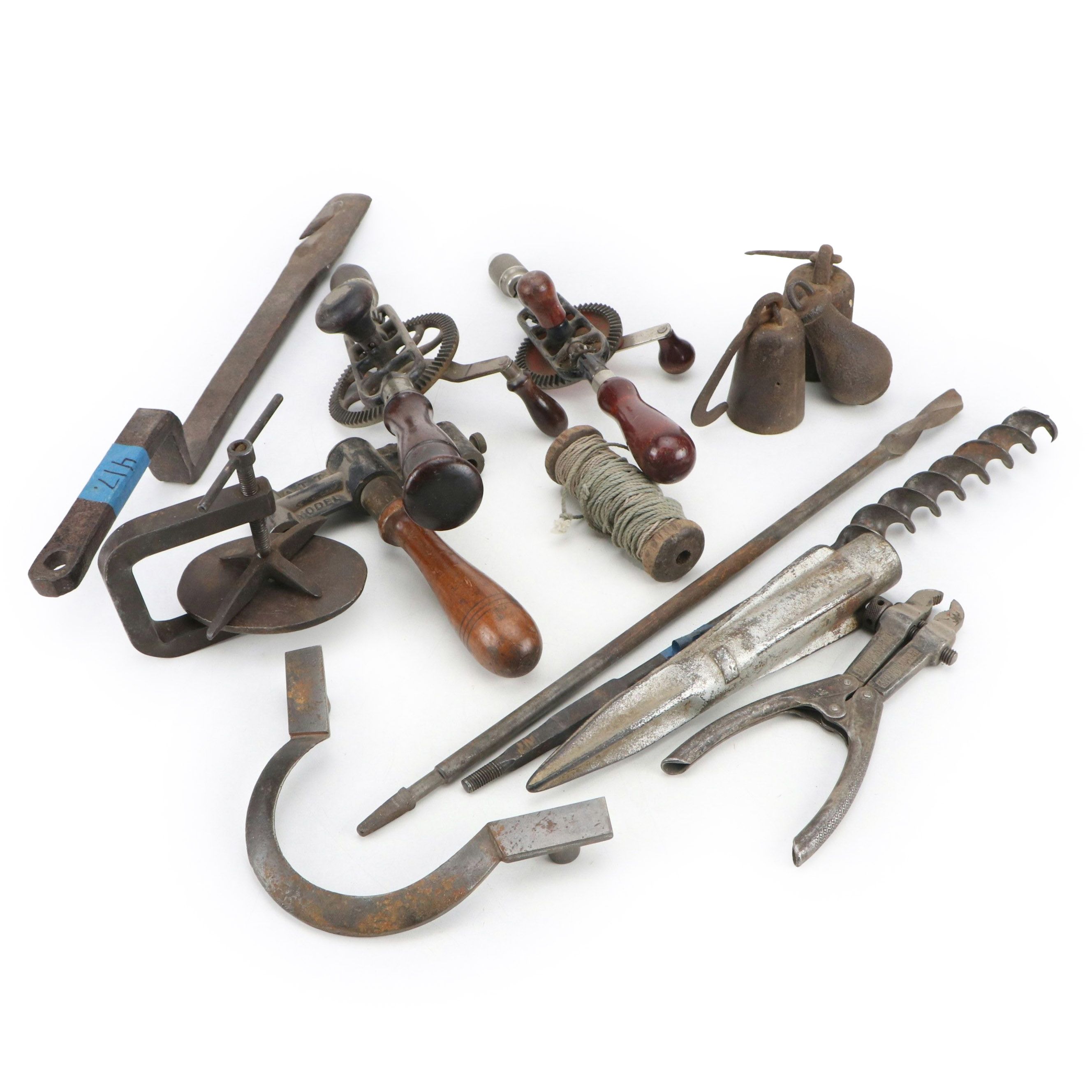 Lock Jaw Pliers, Cast Iron Clamp, Hand Drill and More