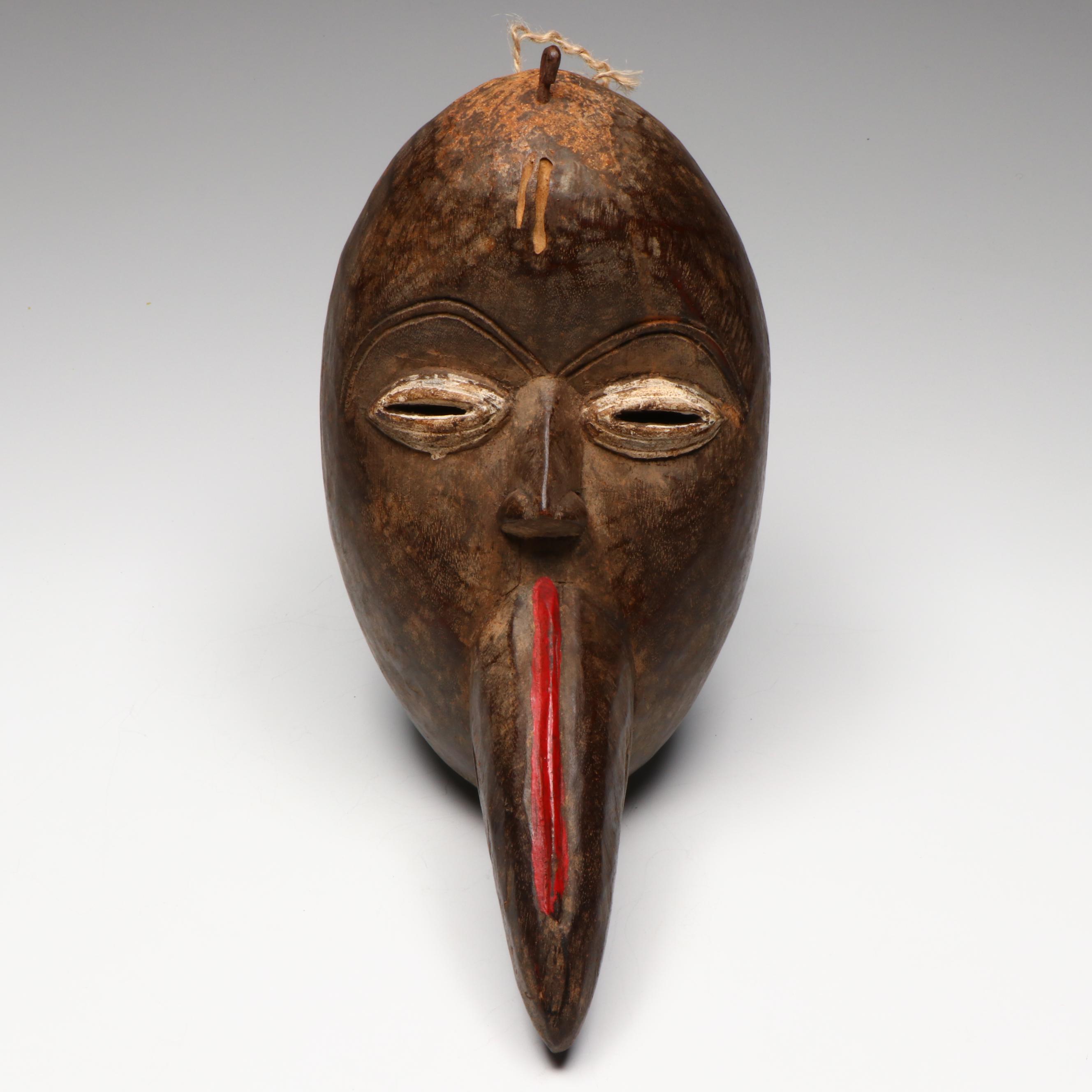 Vintage West African Ivory Coast Dan Poro Society "Gägon" Bird Spirit Mask
