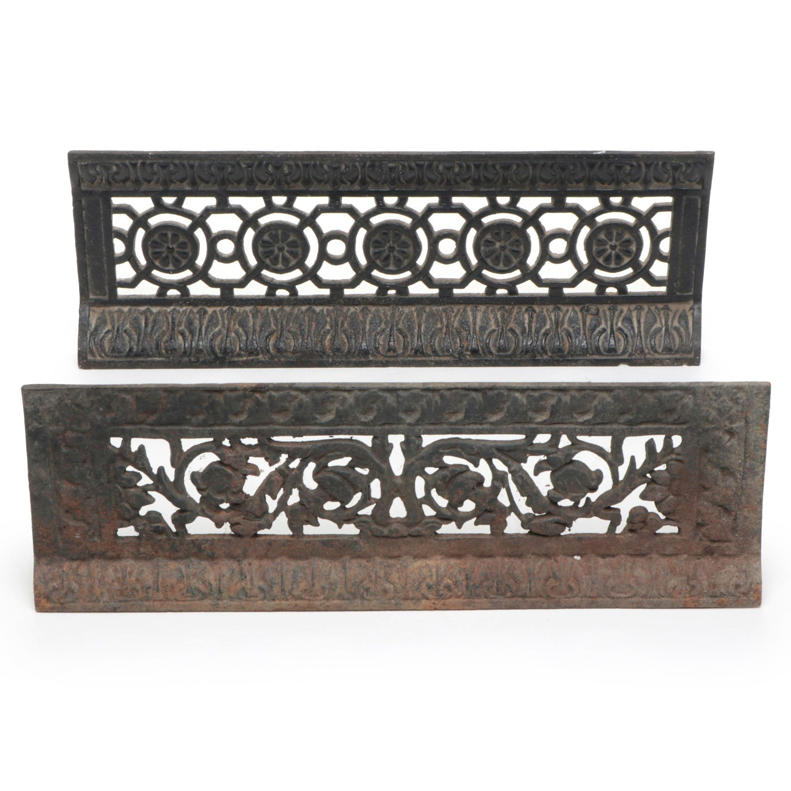 Two Cast Iron Grate Covers
