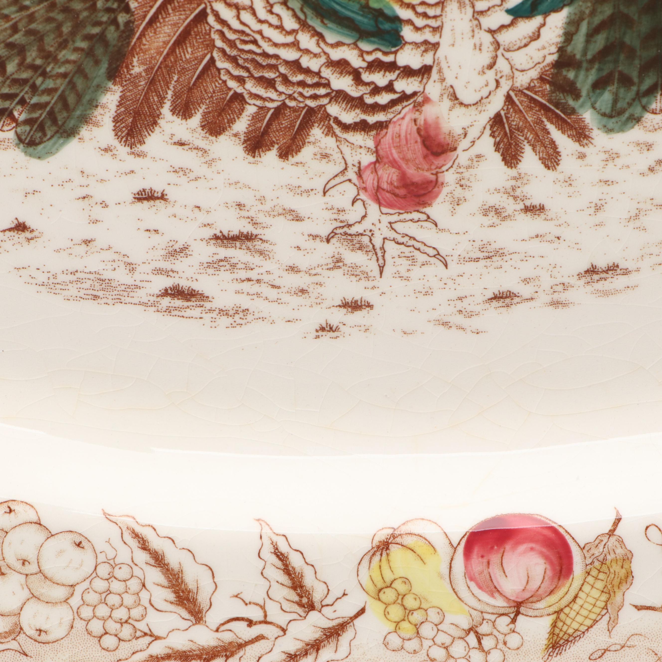 Franciscan "Apple" with Other Ceramic Tom Turkey Platter, 20th Century