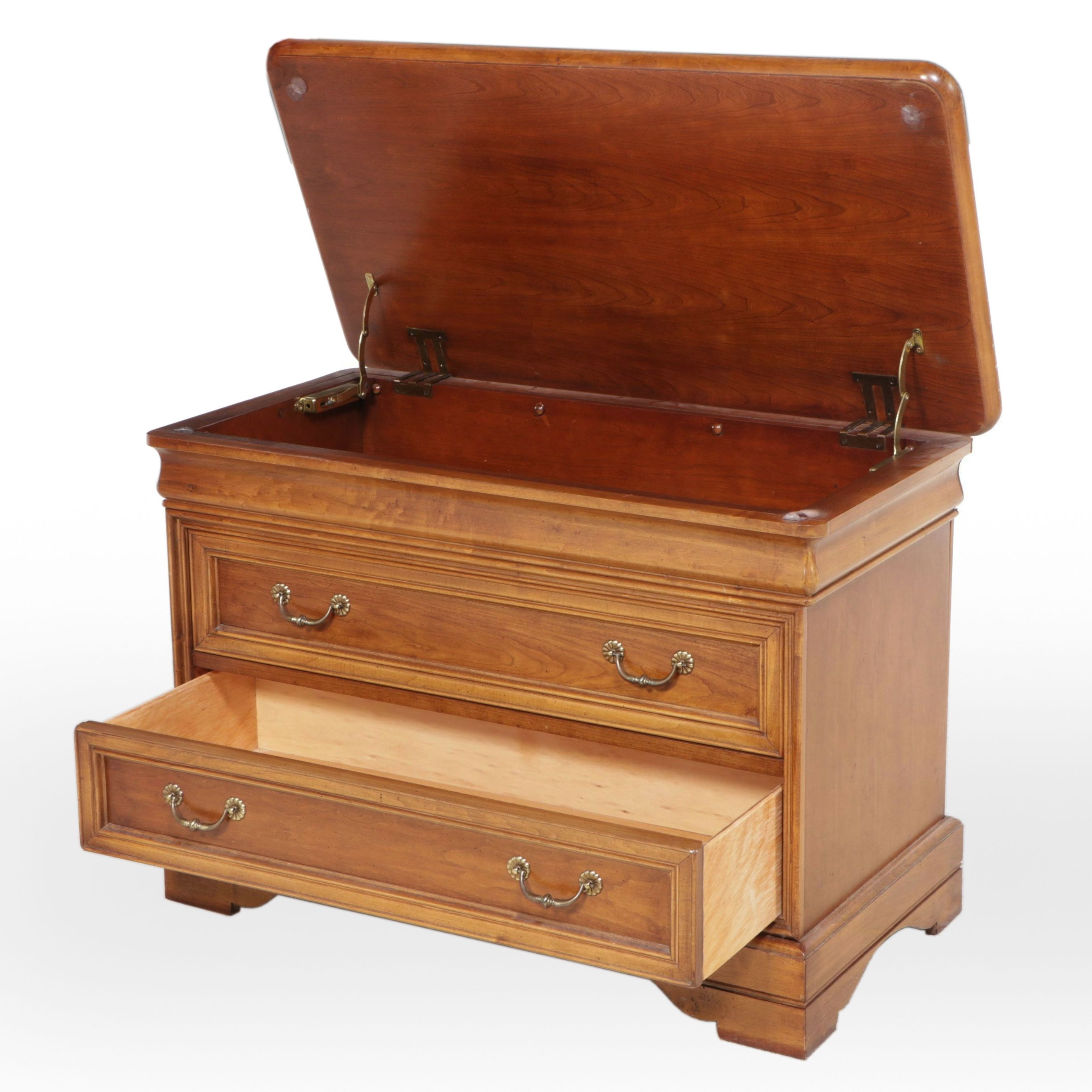 Louis Philippe Style Wooden Chest, Mid to Late 20th Century