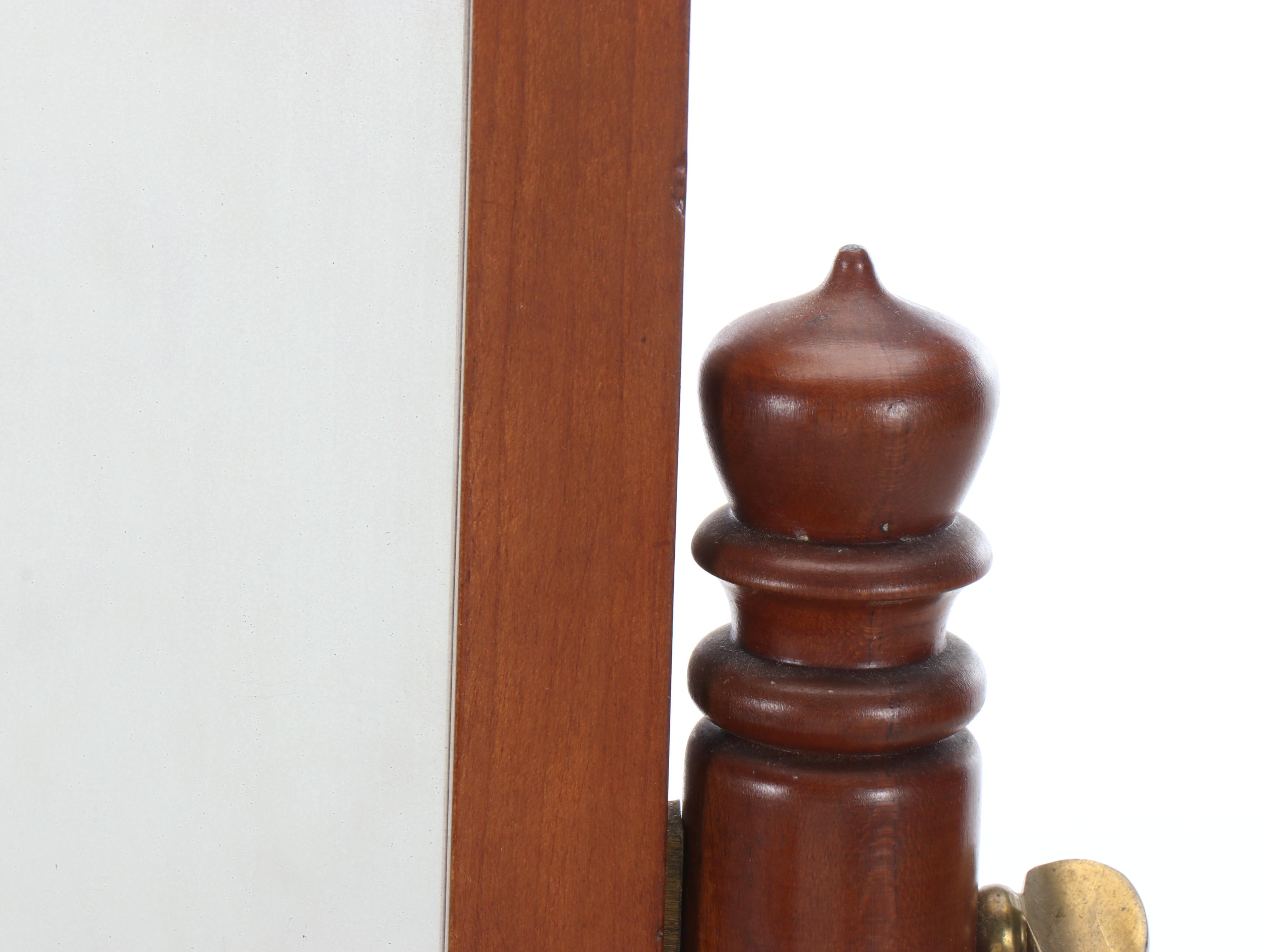 Wood Vanity Mirror with Brass Knobs