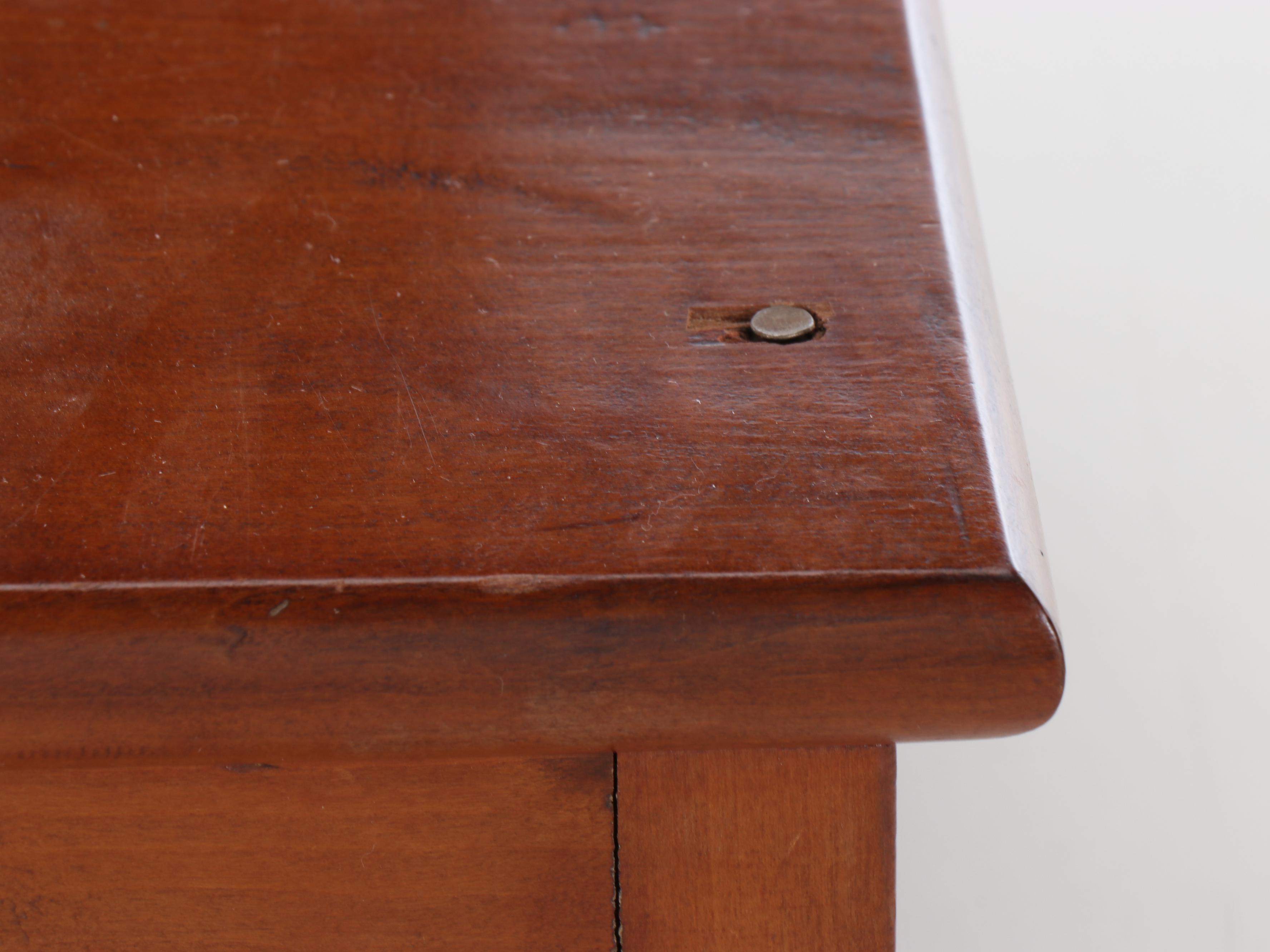 Wood Vanity Mirror with Brass Knobs