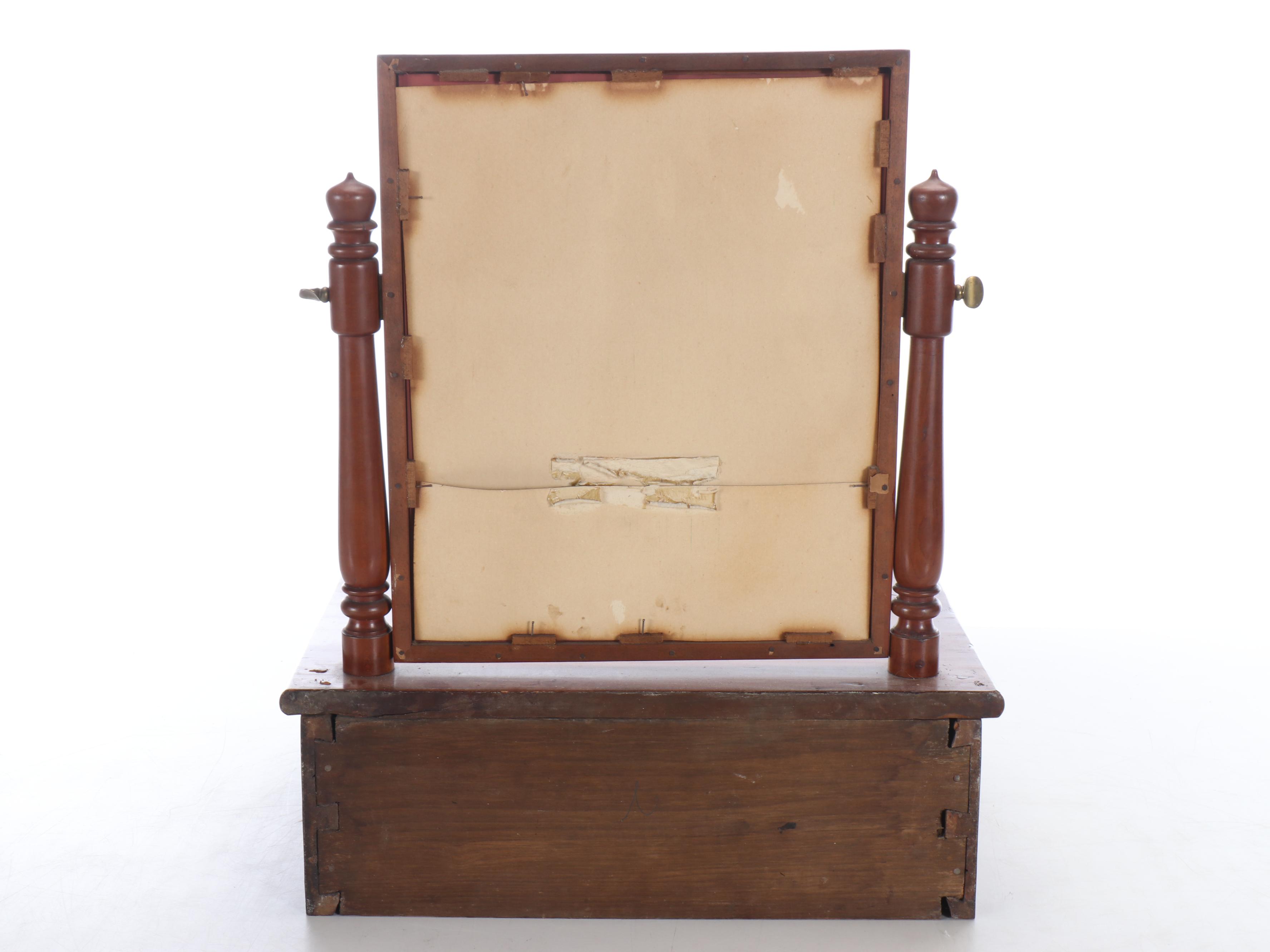 Wood Vanity Mirror with Brass Knobs