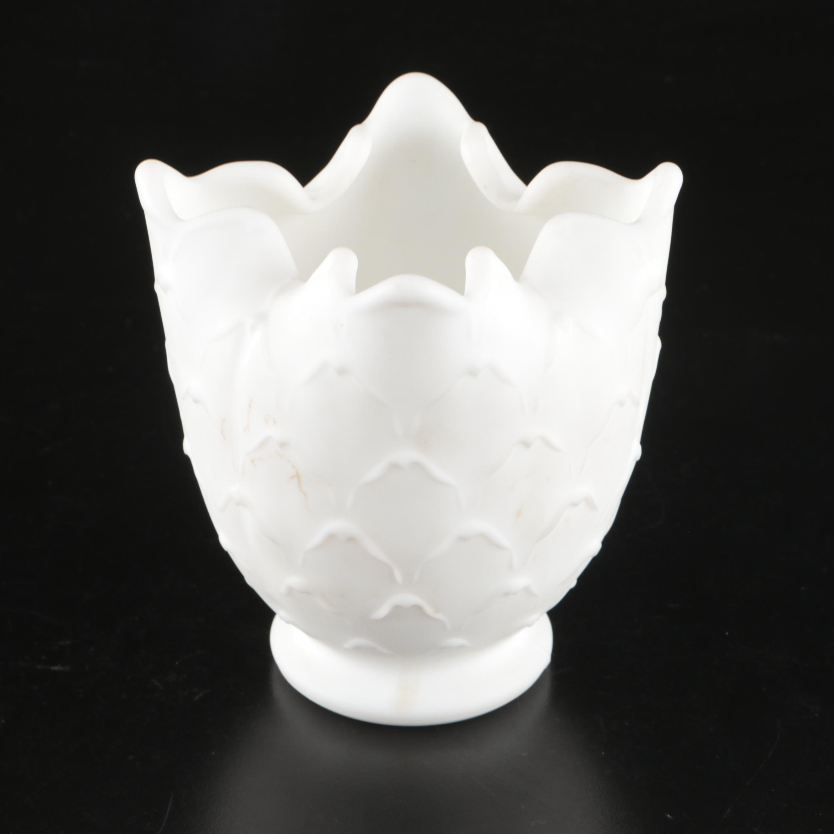 Imperial Milk Glass Seashell Compote, Candy Dishes and Other Pressed Glass Décor