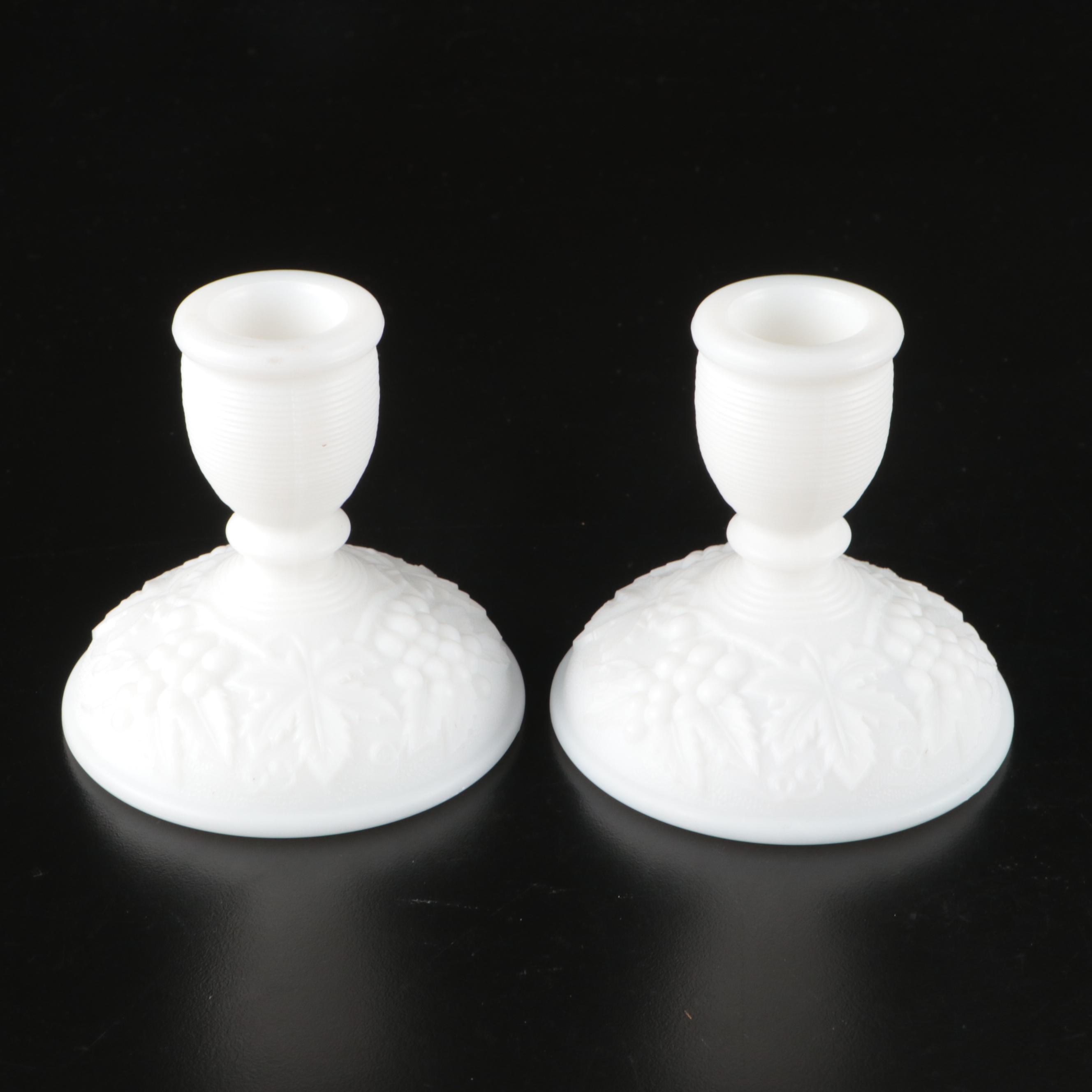 Imperial Milk Glass Seashell Compote, Candy Dishes and Other Pressed Glass Décor