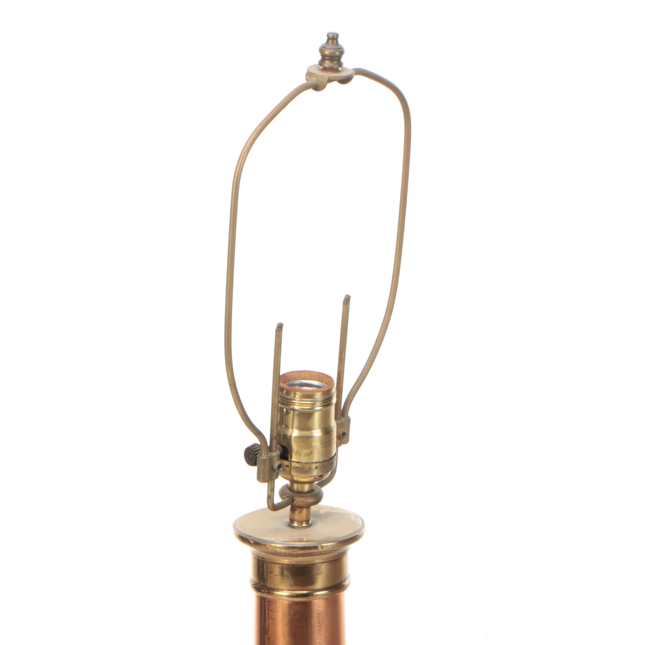 Copper and Brass Firehose Nozzle Table Lamp