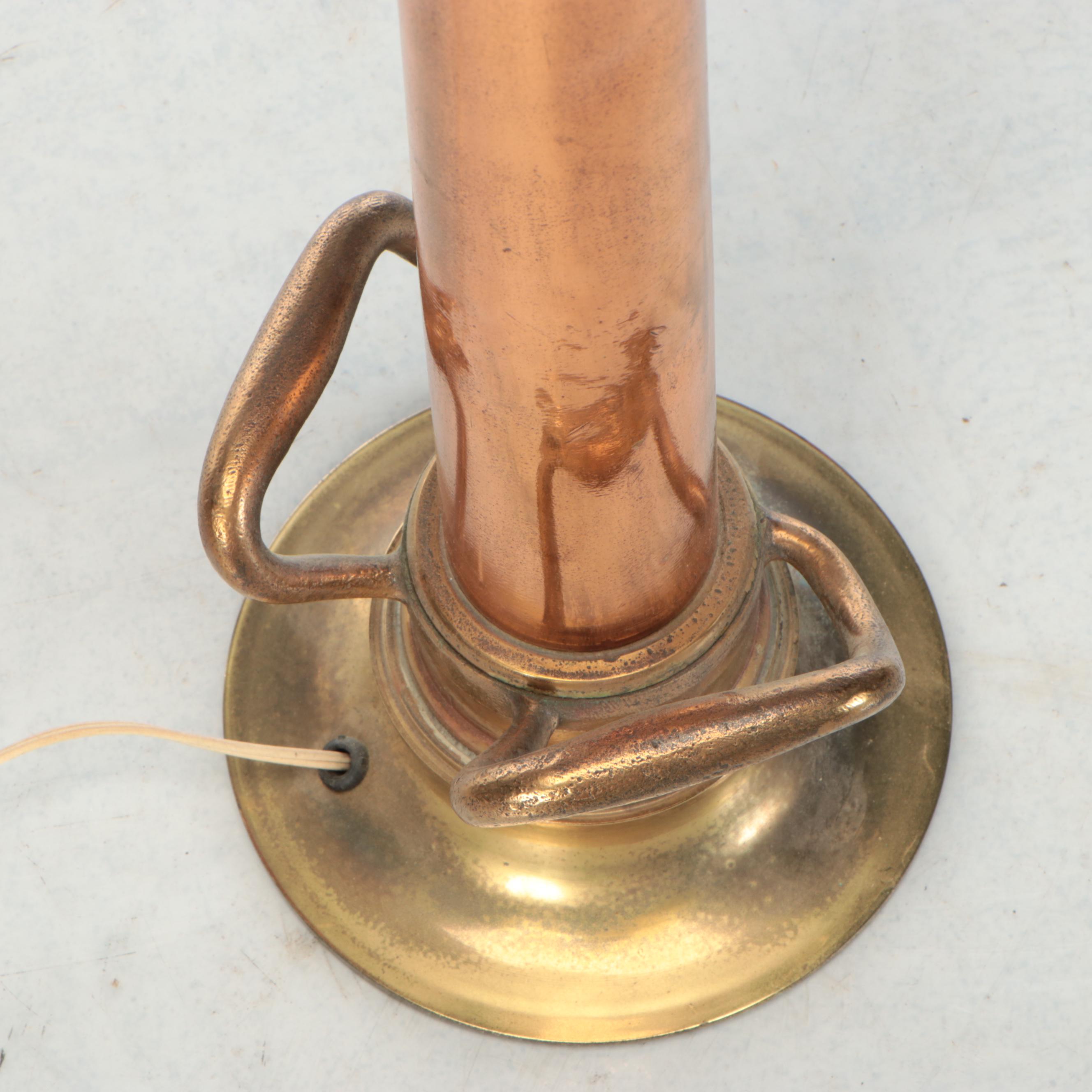 Copper and Brass Firehose Nozzle Table Lamp