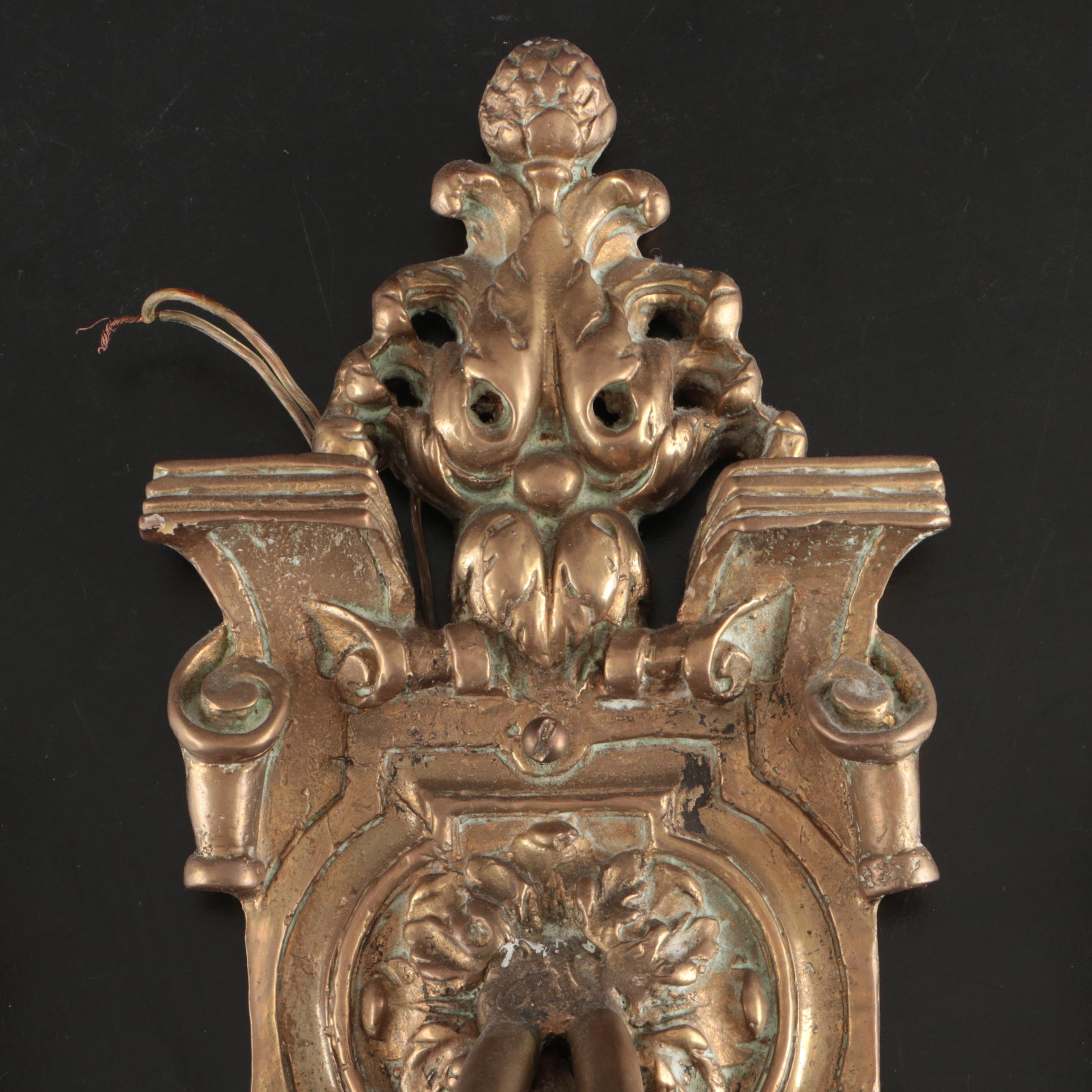 Maitland-Smith French Empire Style Handcast Brass Wall Sconces