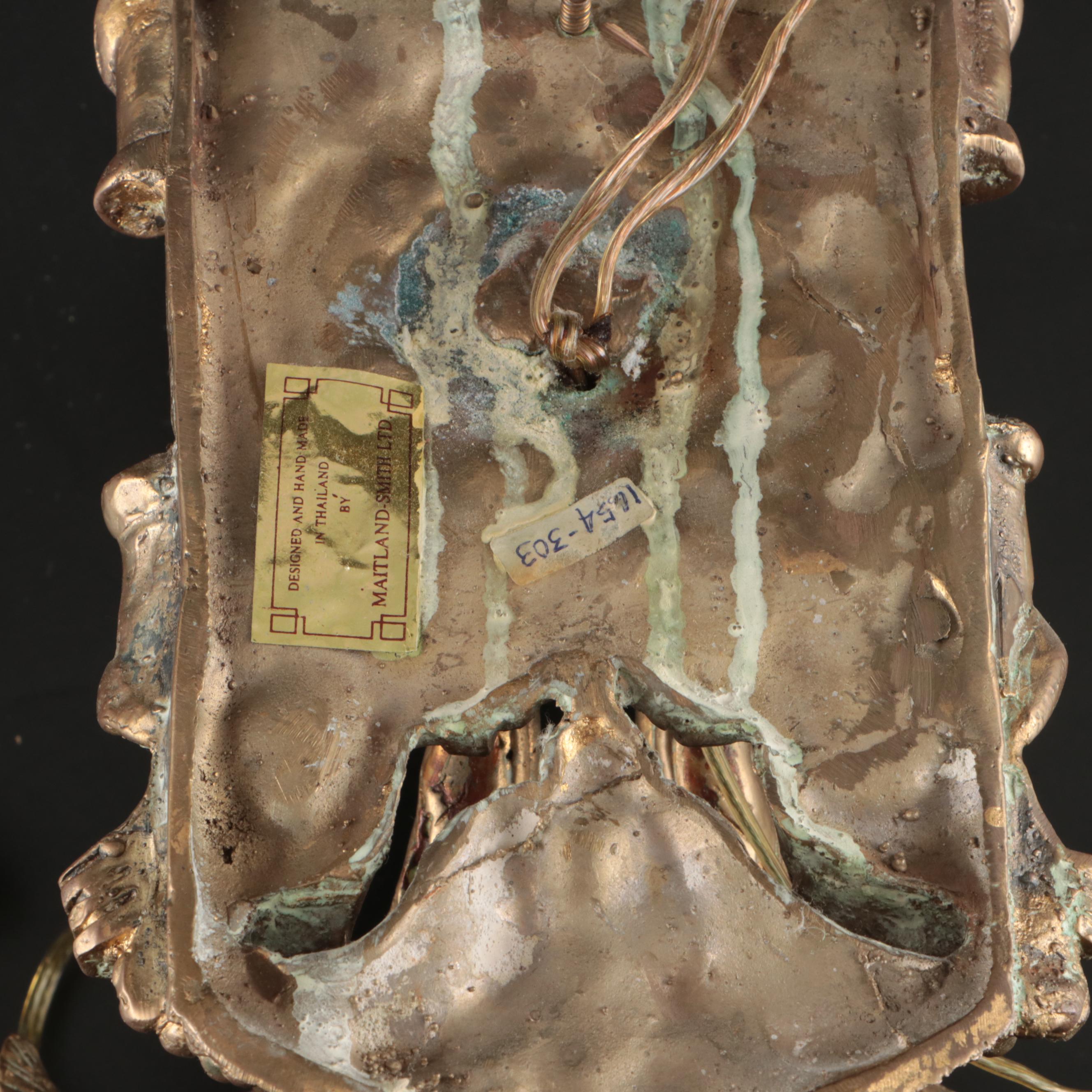 Maitland-Smith French Empire Style Handcast Brass Wall Sconces