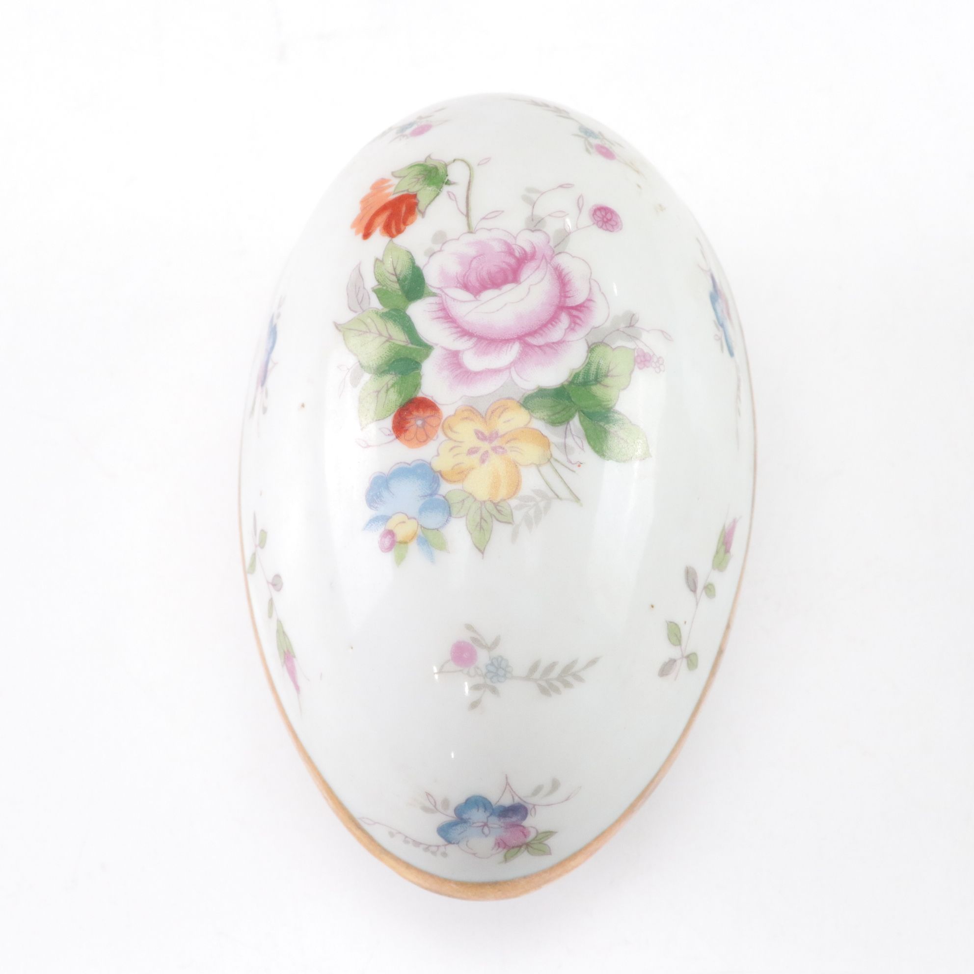 Ceramic and Porcelain Eggs with Tin Souvenir Egg in Faberge Pattern