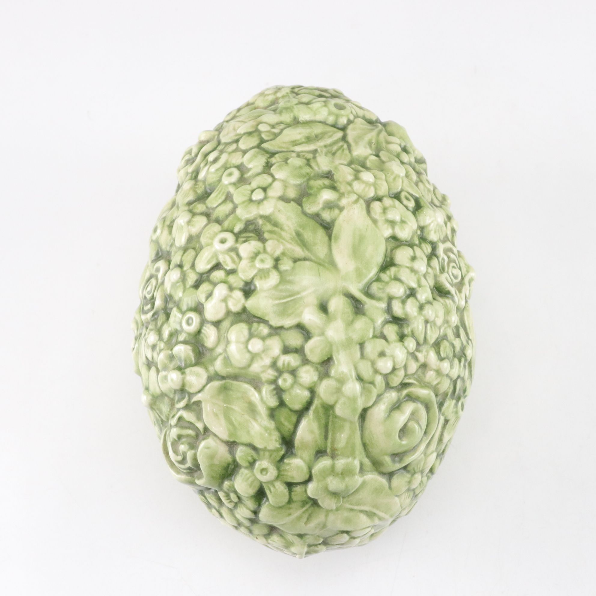 Ceramic and Porcelain Eggs with Tin Souvenir Egg in Faberge Pattern