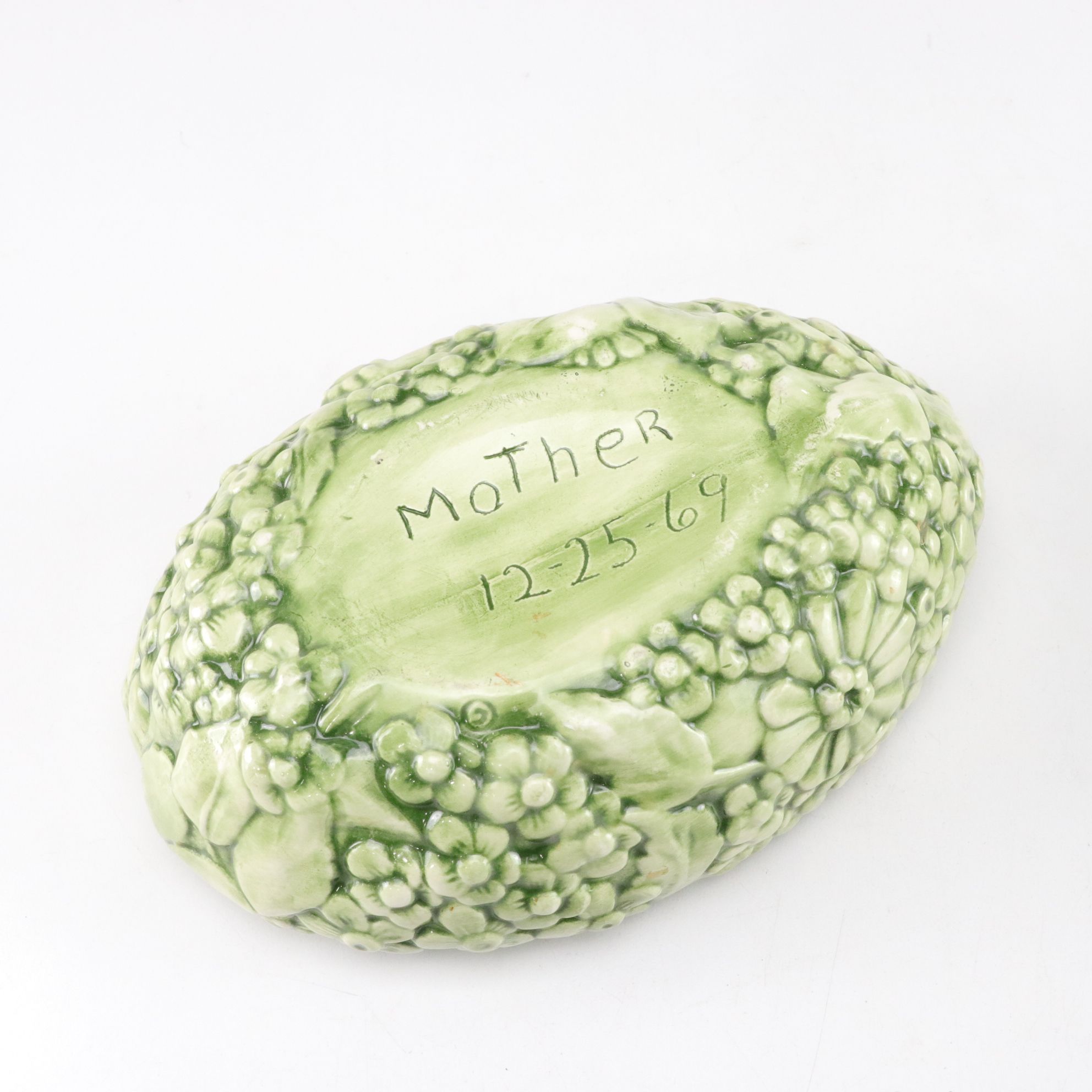 Ceramic and Porcelain Eggs with Tin Souvenir Egg in Faberge Pattern