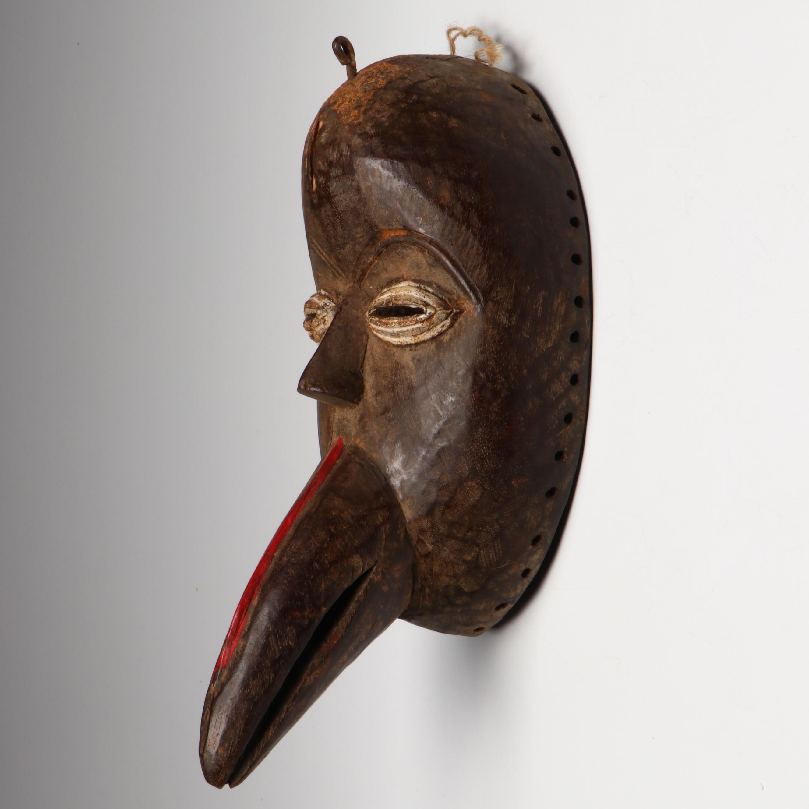 Vintage West African Ivory Coast Dan Poro Society "Gägon" Bird Spirit Mask