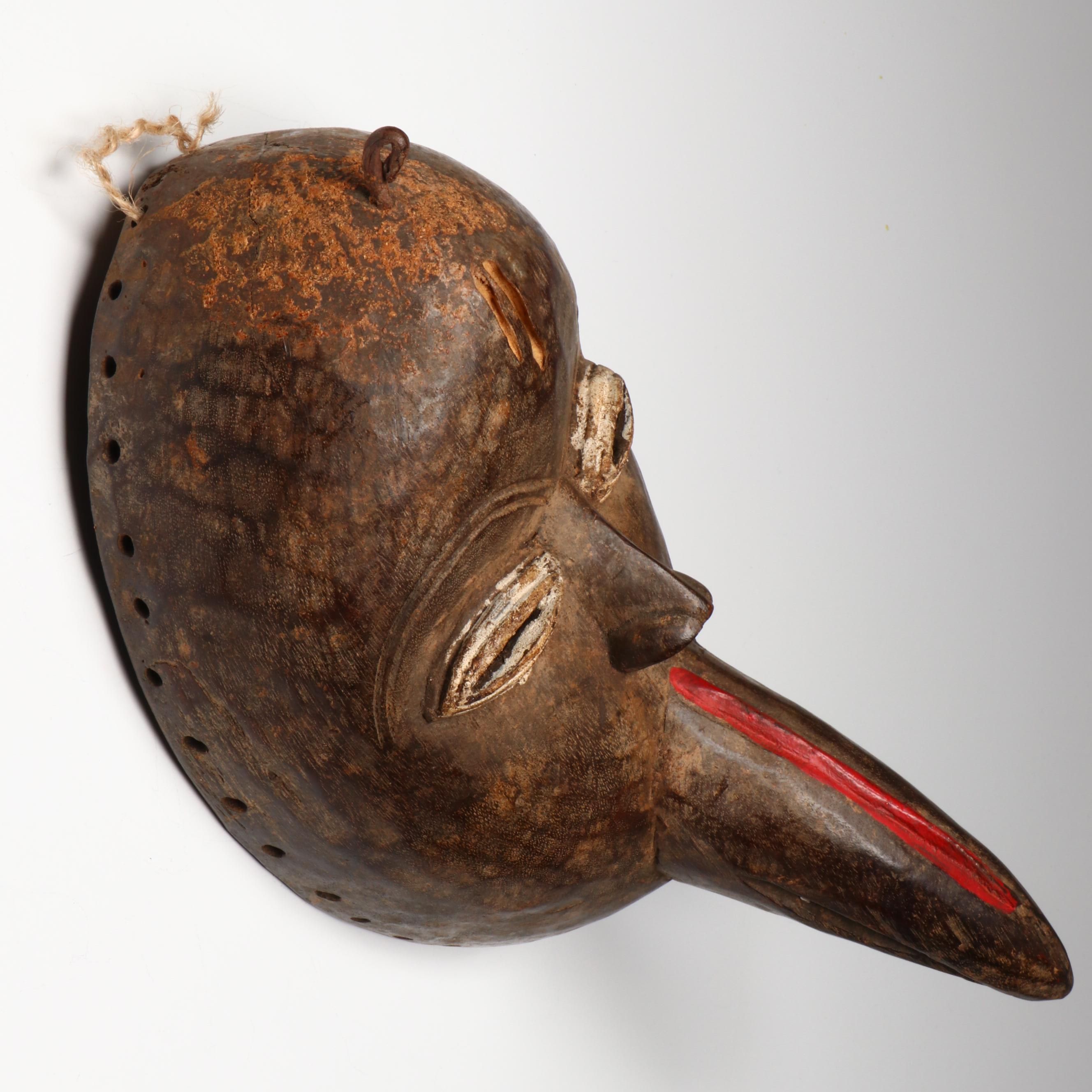 Vintage West African Ivory Coast Dan Poro Society "Gägon" Bird Spirit Mask