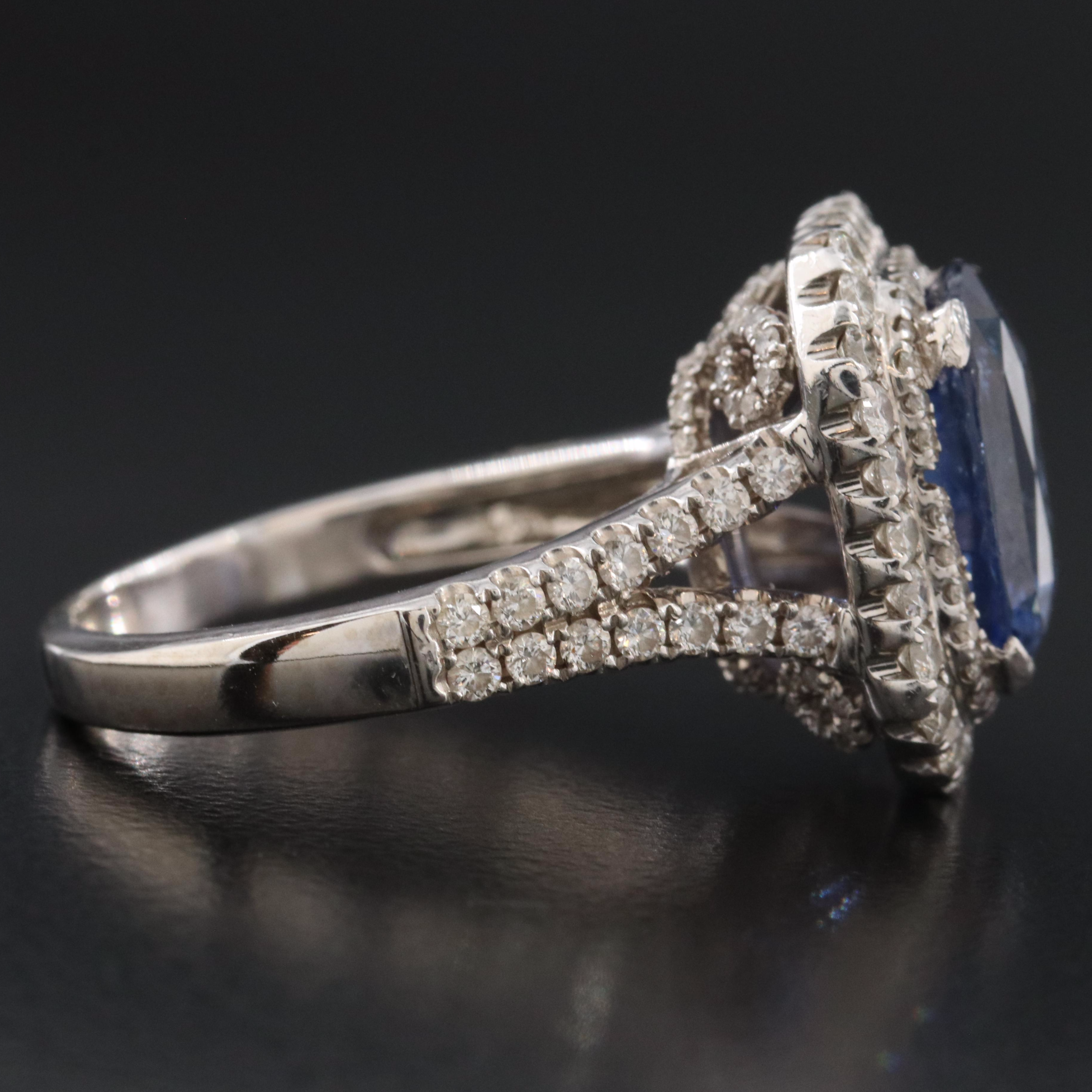 14K 6.02 CT Sapphire and Diamond Ring with GIA Report