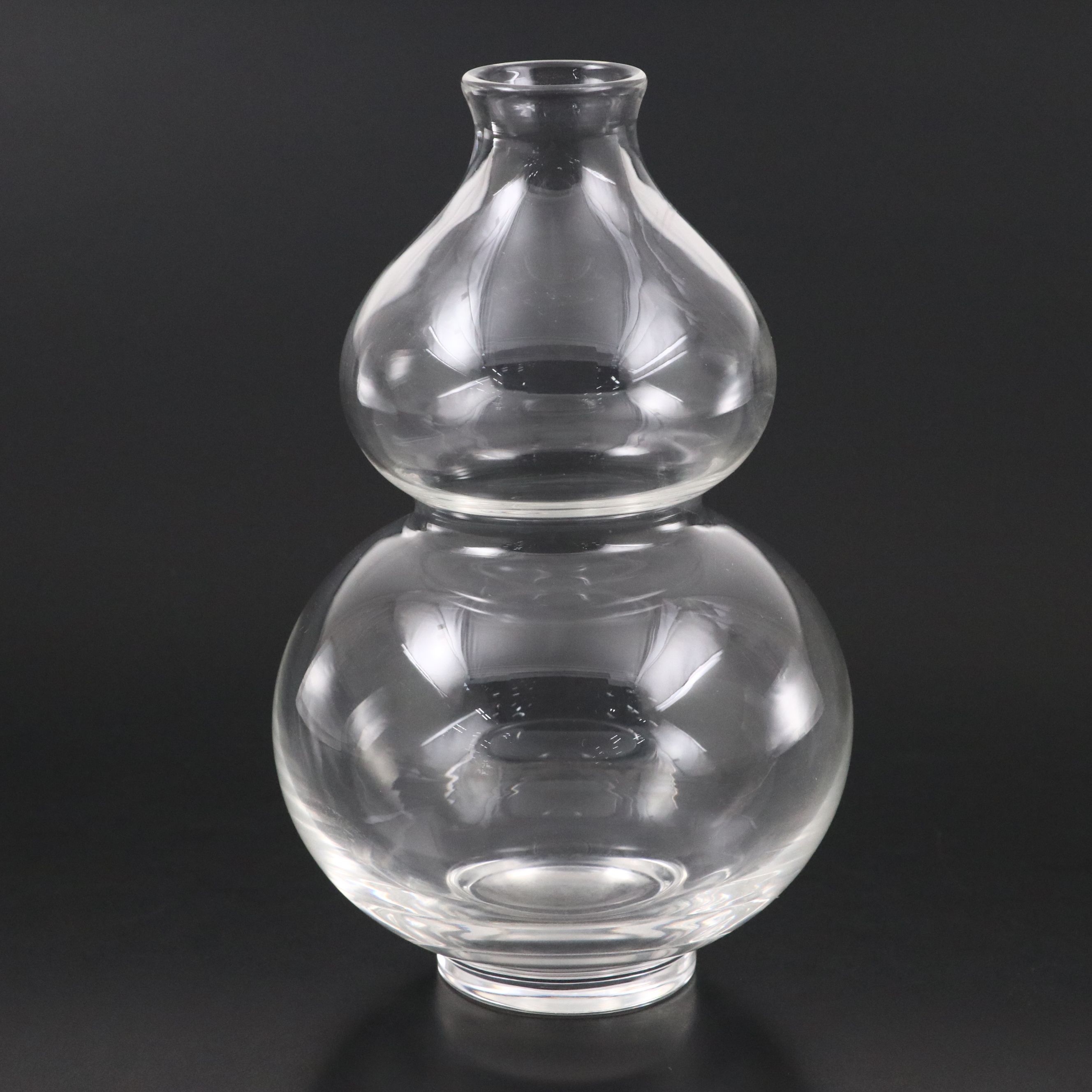 Donald Pollard for Steuben Double Gourd Crystal Vase, Circa 1975