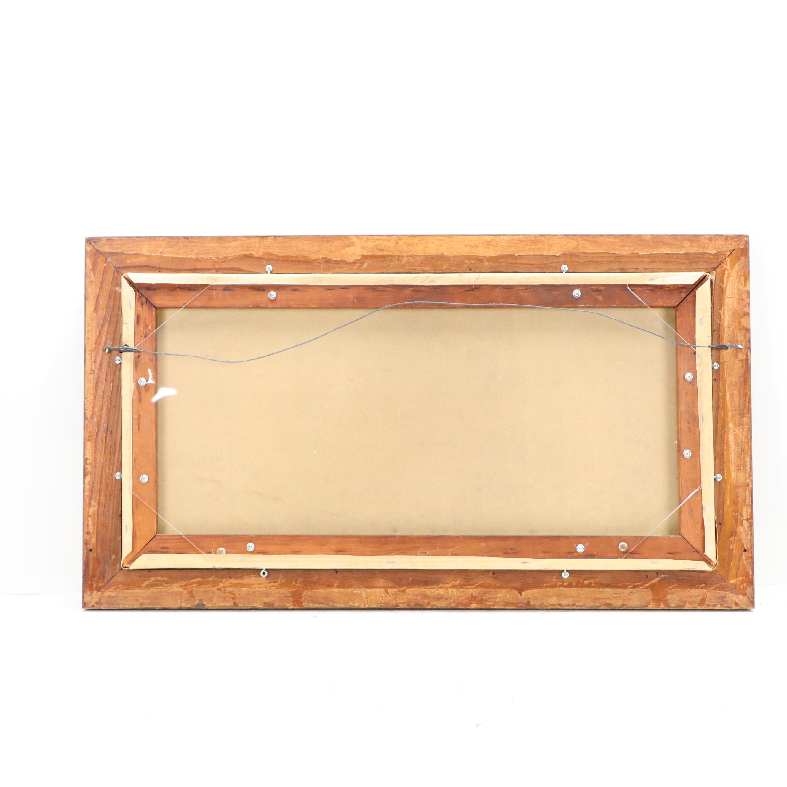 John I. Coggeshall Landscape Oil Painting with Autumn Harvest Scene