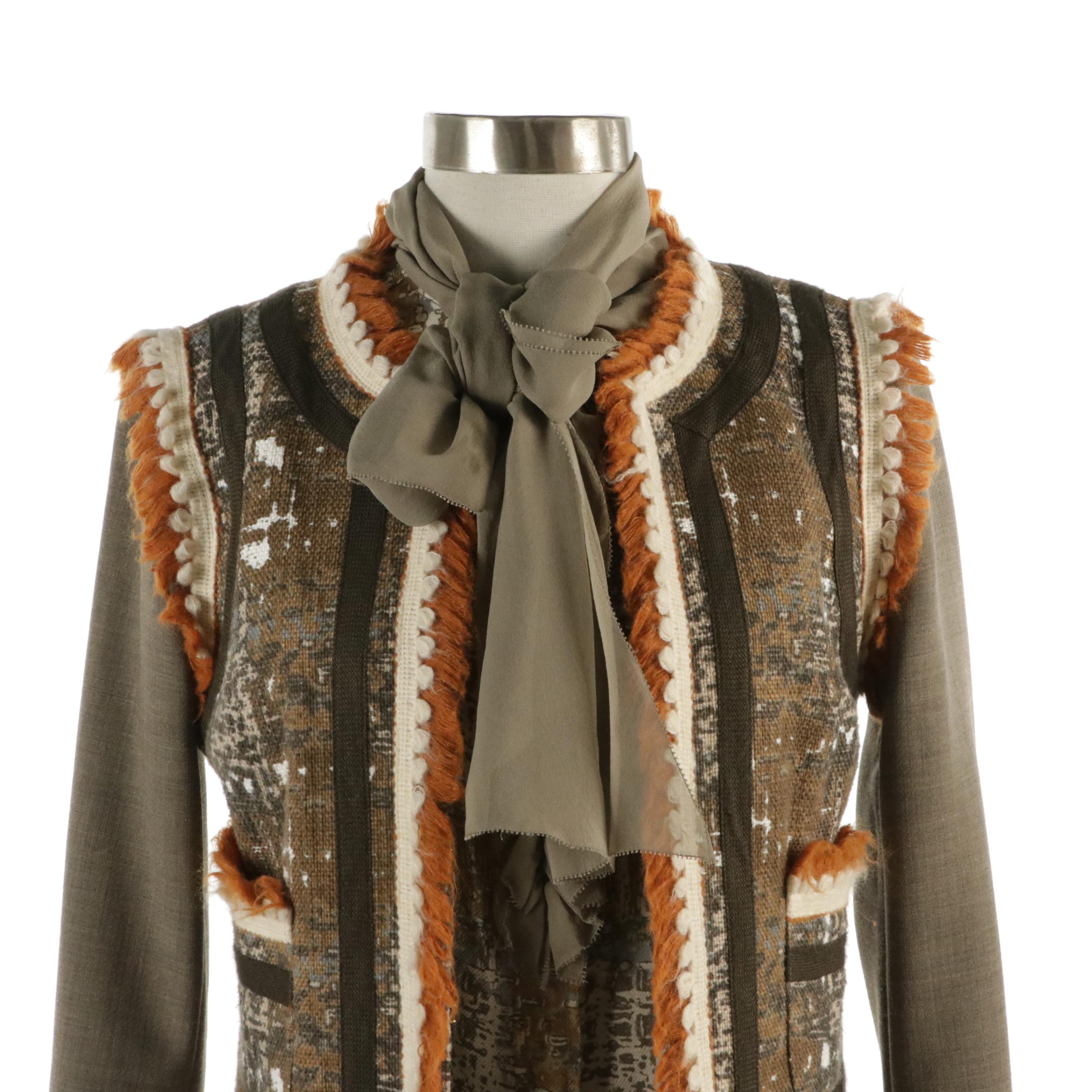 Tory Burch Three-Piece Skirt Set in Silk and Wool Blend